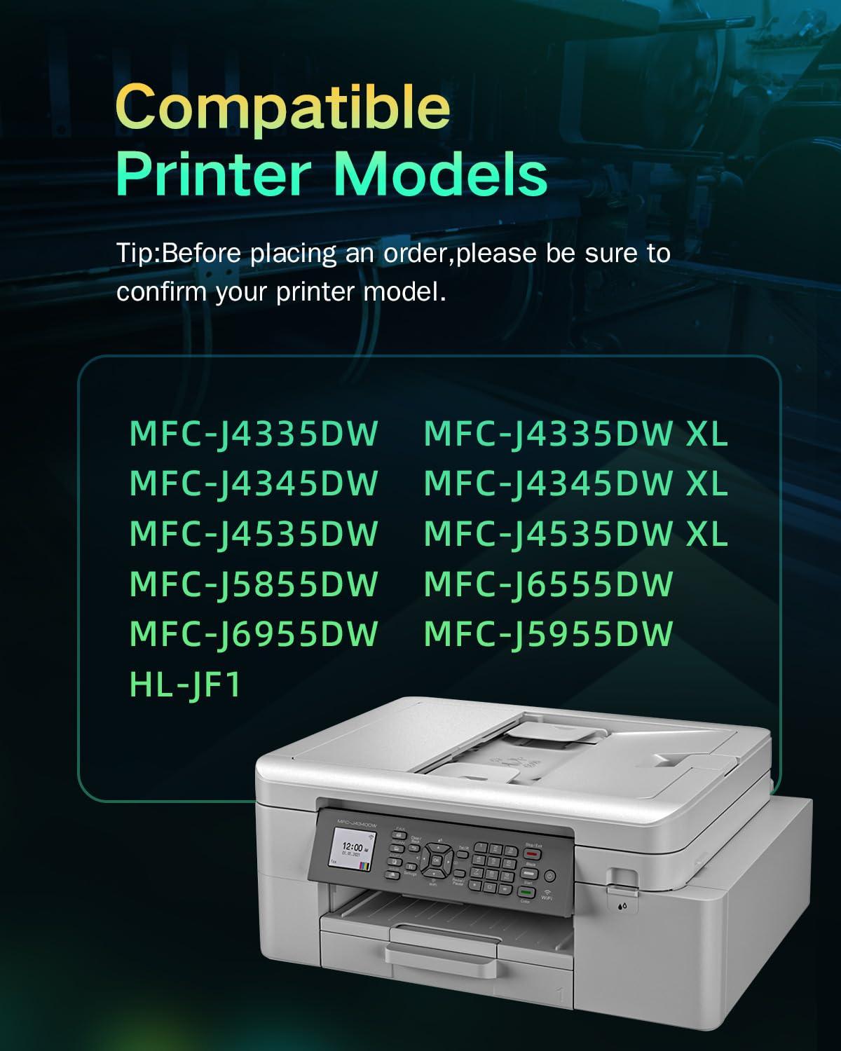 【Pigment Ink】 LC406XL LC406 Ink Cartridges 6000/5000 Pages Compatible for Brother Printer MFC-J4335DW MFC-J4345DW MFC-J4535DW MFC-J5855DW MFC-J5955DW MFC-J6555DW MFC-J6955DW High Yield (4 Pack) - Image 2