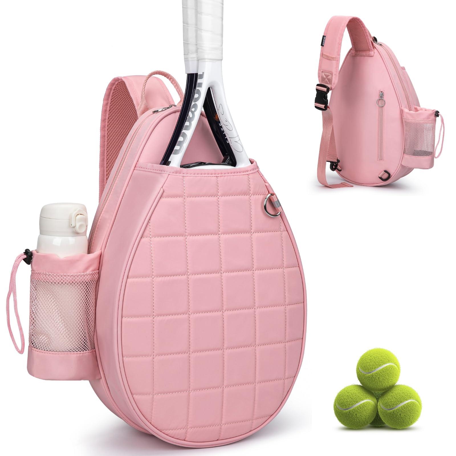 KAVIGOR Tennis Bag, Quilted Tennis Backpack Holds 2 Rackets, Waterproof Crossbody Sling Pickleball Bags for Women, Men and Youth