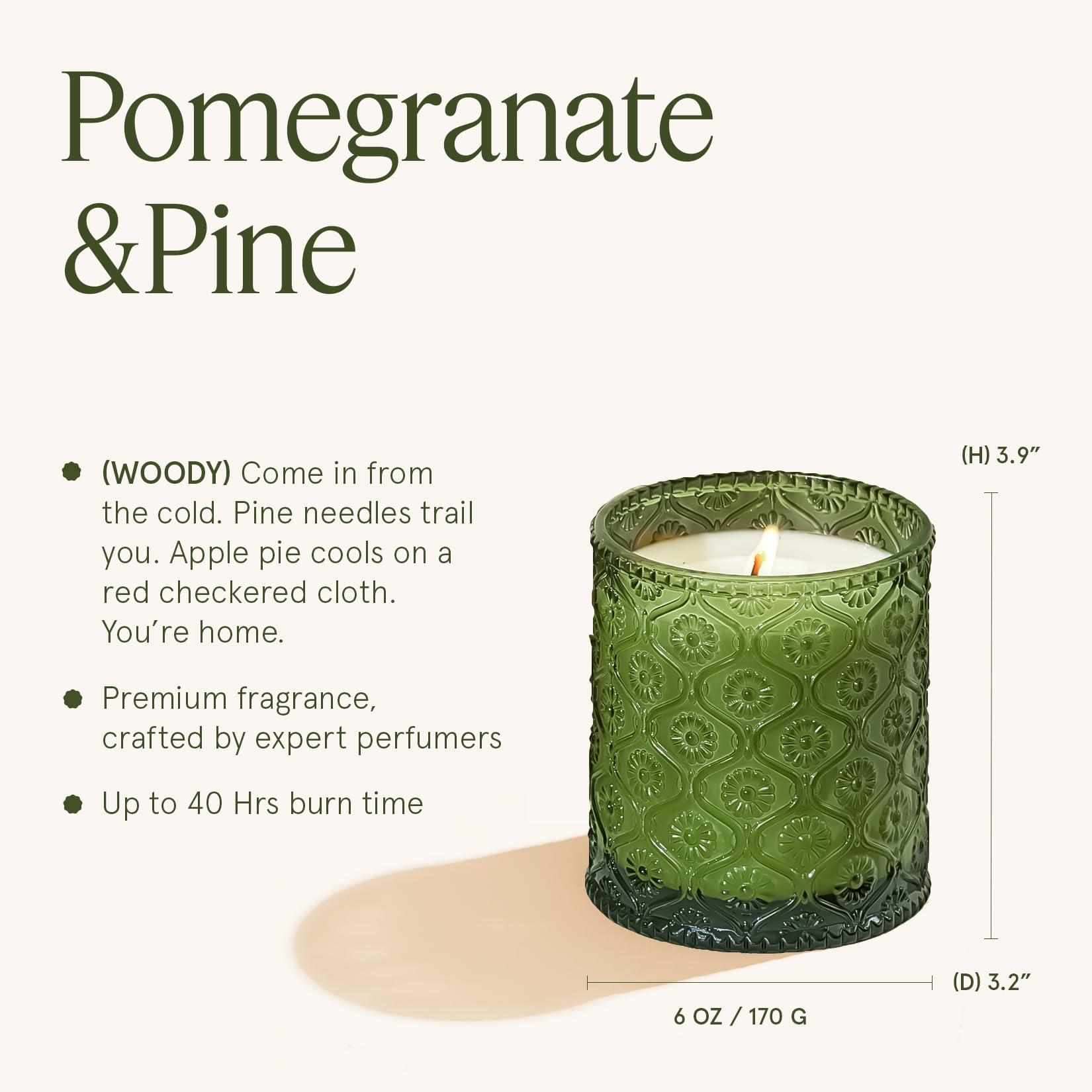 LA JOLIE MUSE Pine Scented Candle, Holiday Candle Gifts, Pomegranate Candle, Winter Scented Candle for Home Scented, Natural Soy Wax Candle, 40 Hours Long Burning - Image 6