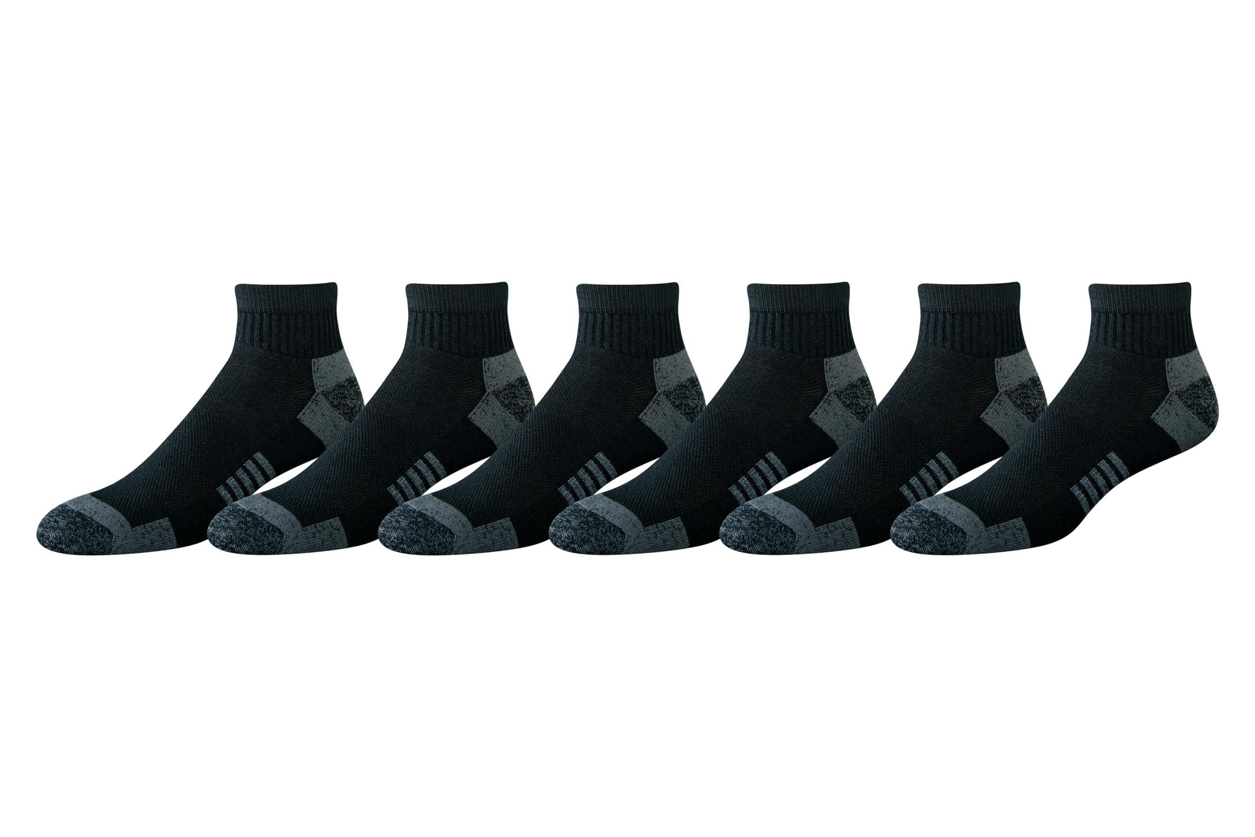Amazon Essentials Men's Athletic Ankle Socks, Breathable, Cotton Blend, Cushioned, 6 Pairs