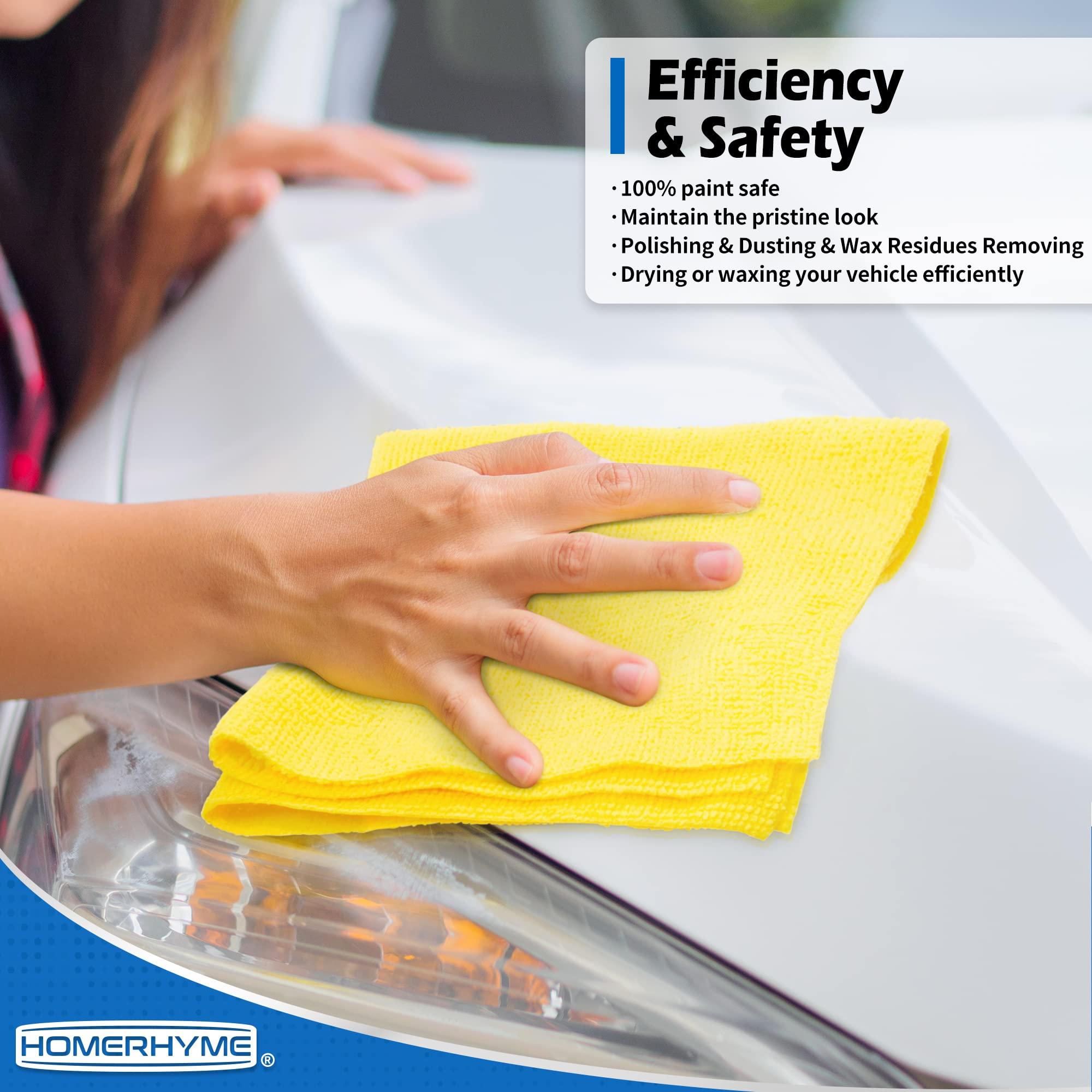 HOMERHYME Microfiber Cleaning Cloth, 100 Pack Cleaning Rags Microfiber Towel Bulk Absorbent Lint-Free Wash Cloths, All-Purpose Towels for Cars, Shop, Automotive, Garage, Home and Kitchen 11.5"*11.5" - Image 5