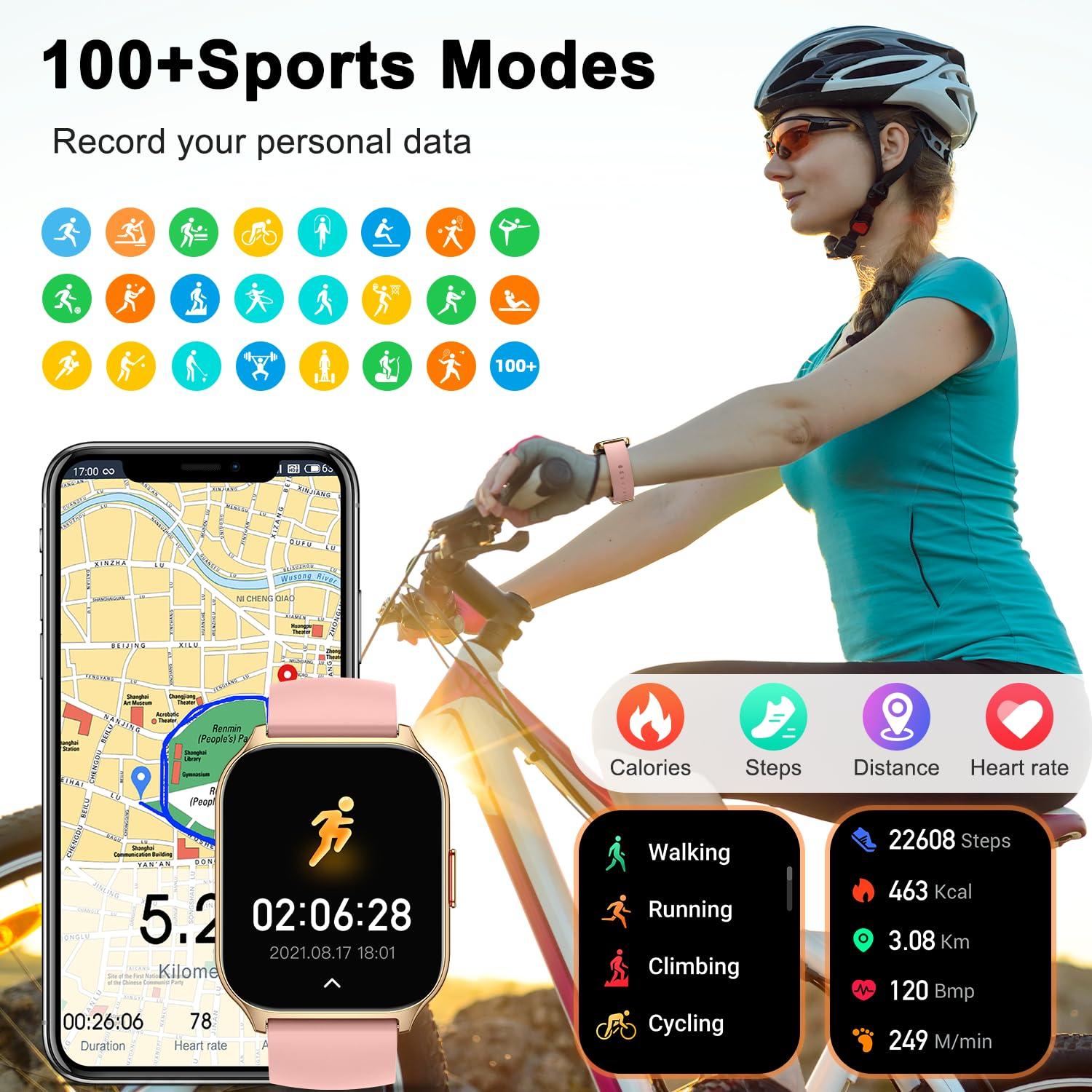 Smart Watch for Men Women Fitness: Running Smart Watches for Men Digital Mens Watches Make/Answer Call Waterproof Smartwatch Android Phones iPhone Samsung Compatible Heart Rate Monitor Step Tracker - Image 4