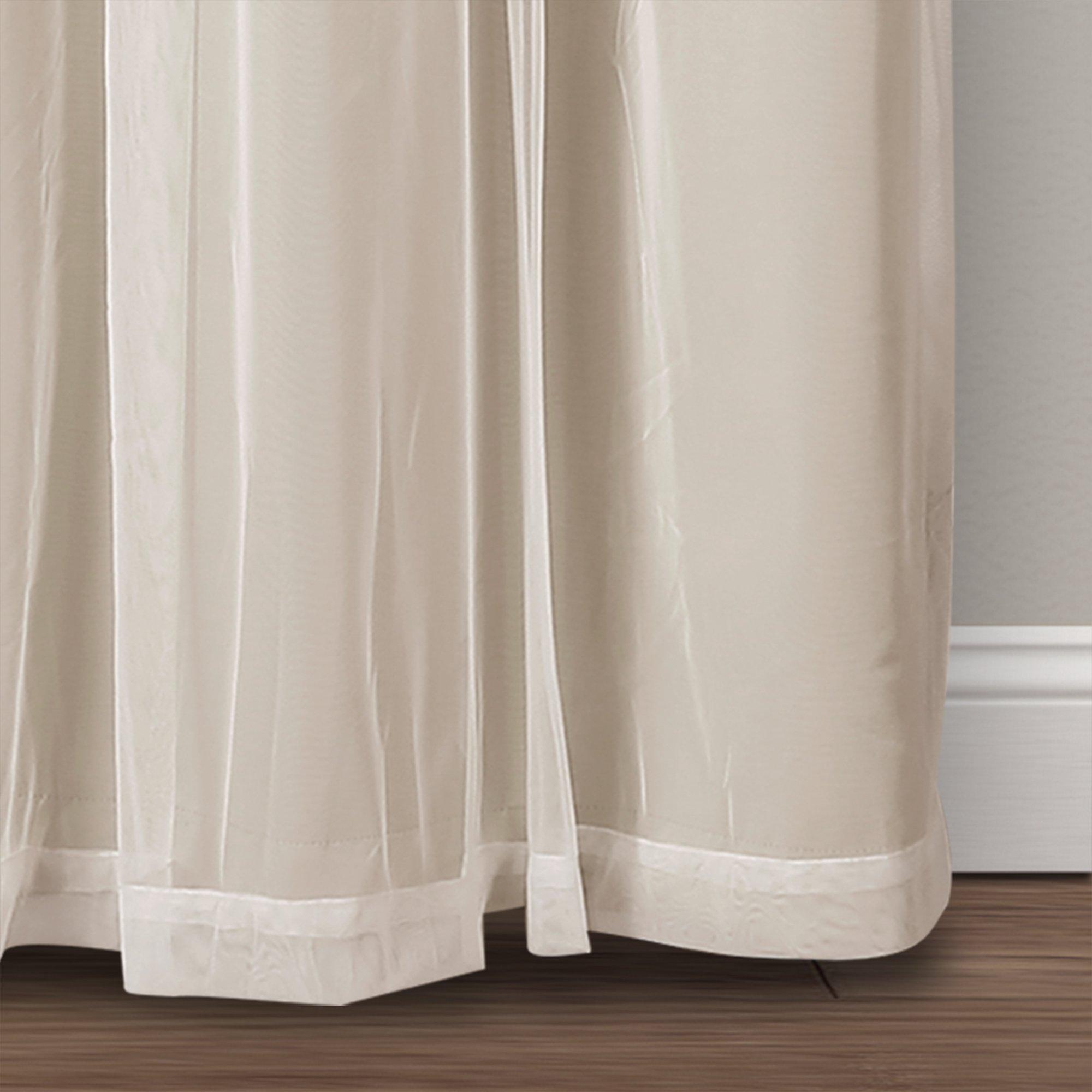 Lush Decor Sheer Grommet Curtains With Insulated Blackout Lining, Window Curtain Panels, Pair, 38"W x 84"L, Wheat - Curtain With Sheer Overlay, Elegant Blackout Curtains for Bedroom - Image 7