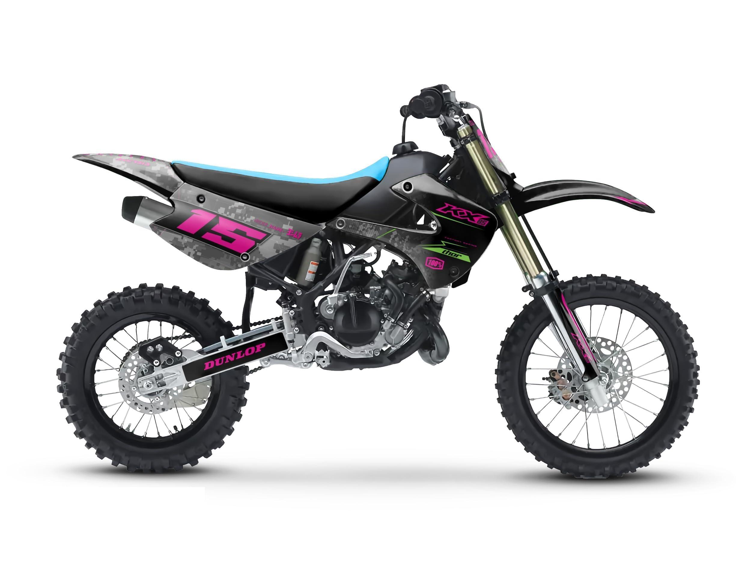 Kalair GFX Graphics Kit for Kawasaki KX 85 (2001-2013) CYBERWARE Series Magenta 09 Mil - Dirt bike Custom Racing Graphics Decals Stickers Kit, no-plastics