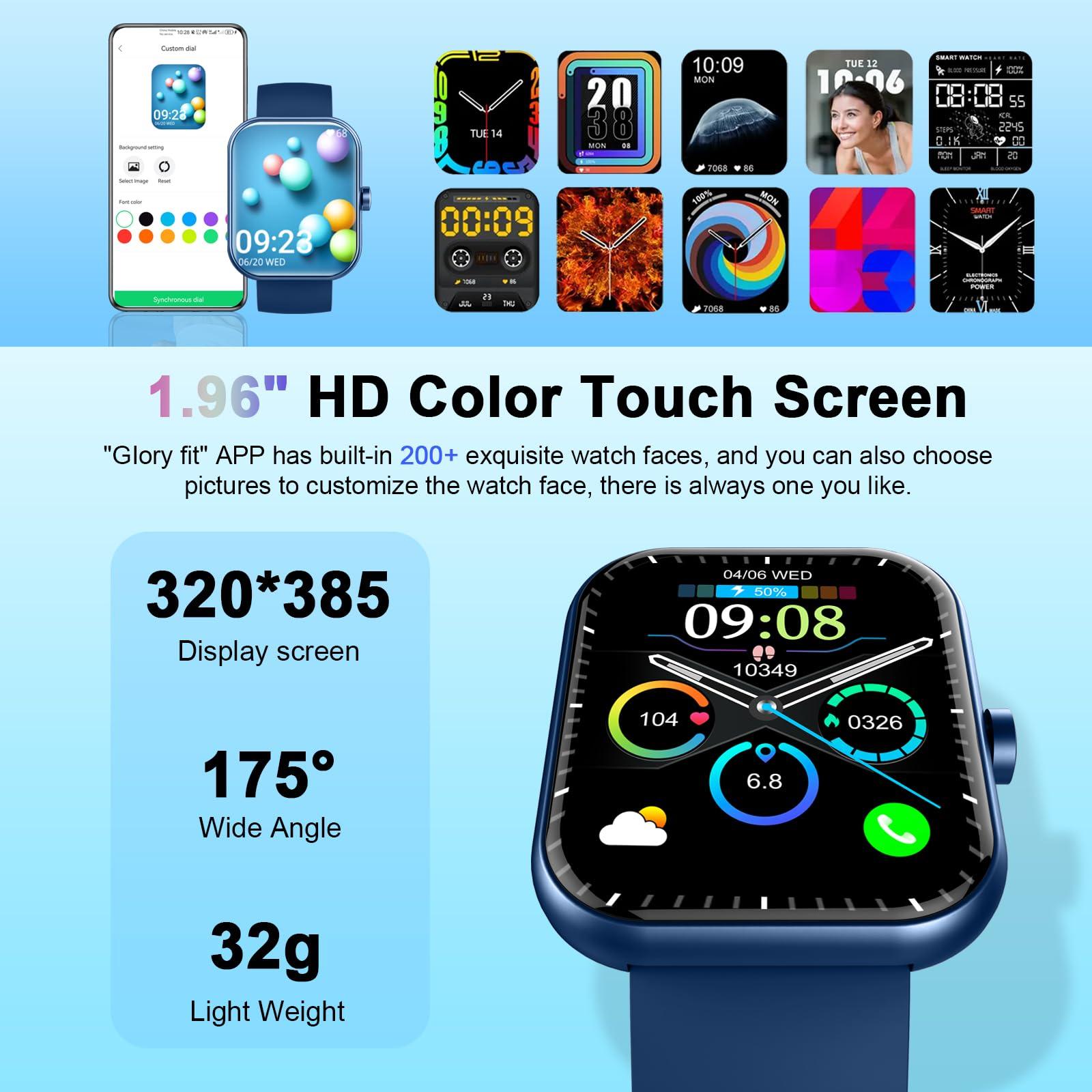 Smart Watch for Men Women(Answer/Make Call), 2025 New Smartwatch 1.96" HD Fitness Watch with 110+ Sport Modes, Heart Rate, Sleep Monitor, Pedometer, IP68 Waterproof Activity Tracker for Android iOS - Image 3