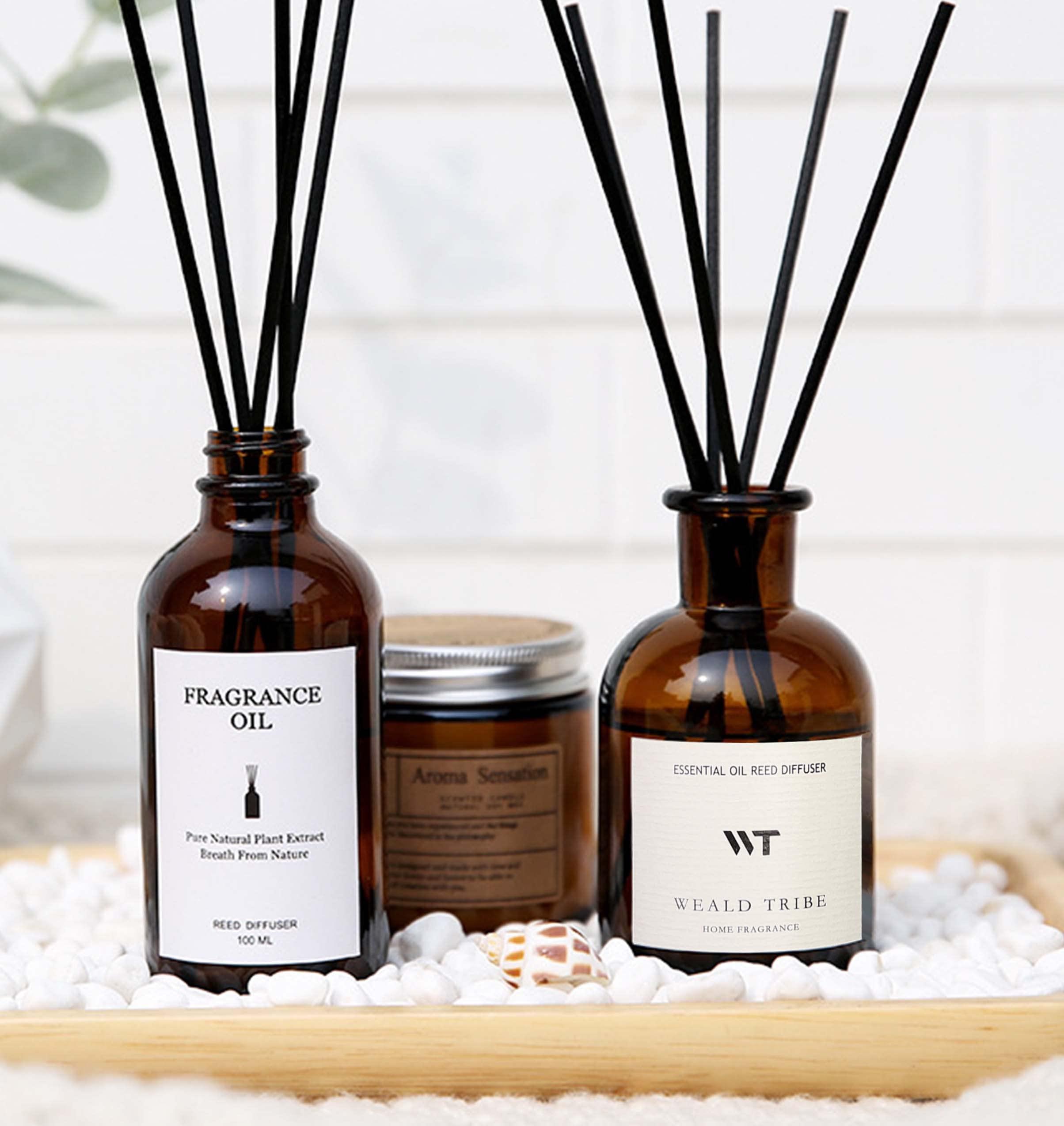 WEALD TRIBE Flower Reed Diffuser Set Eucalyptus & Lavender Scent For Bathroom Accessories Shelf Decor & Air Fresheners, Sticks Defusers With 4.0 fl oz Essential Oils, House Bedroom Office Decor & Gift - Image 6