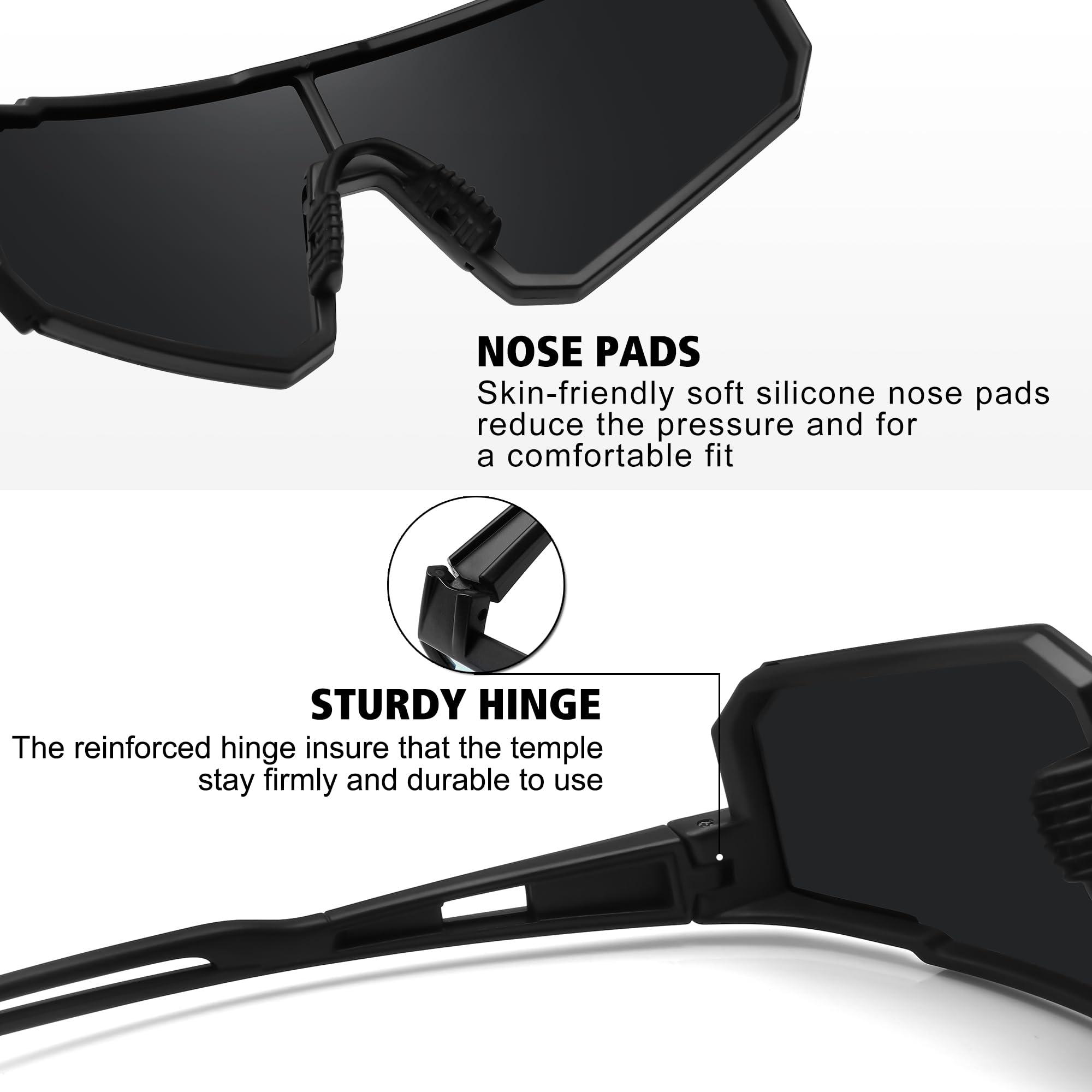 STORYCOAST Polarized Sports Sunglasses for Men Women,Driving Fishing Cycling Mountain Bike Sunglasses UV400 Protection - Image 4
