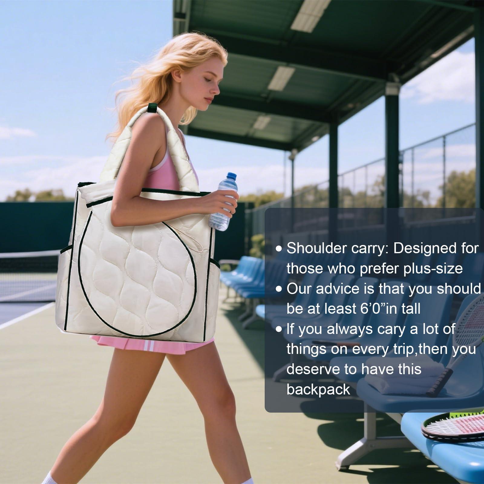 CCGTIOR 2-in-1 Tennis Tote Bag & Tennis Racket Backpack – Extra-Large Quilted Pickleball Racquet Bags, Water-Resistant & Lightweight for Men & Women - Image 2
