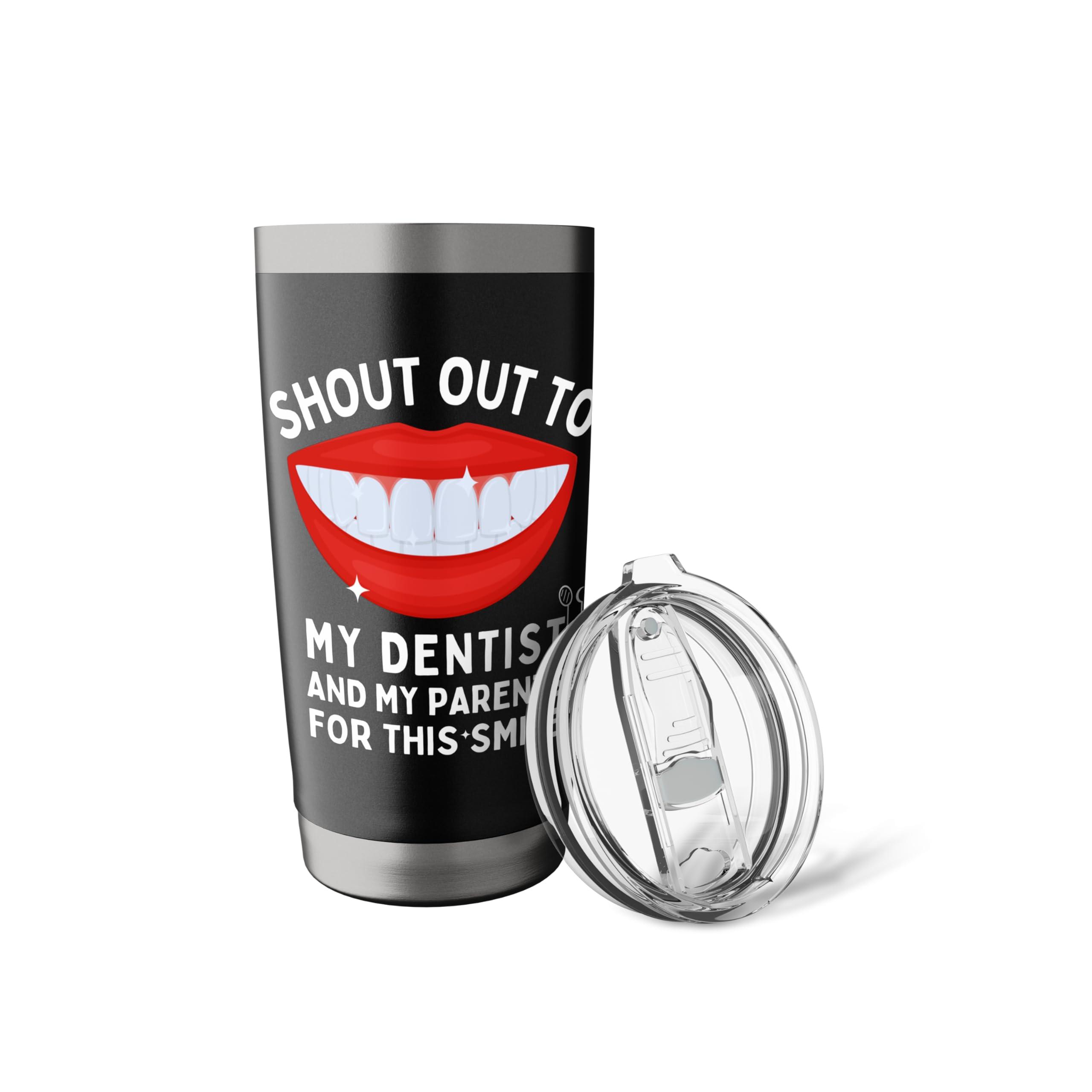 Shout Out To Dentist Teeth Whitening Toothpaste Strips Pen Stainless Steel Insulated Tumbler - Image 6
