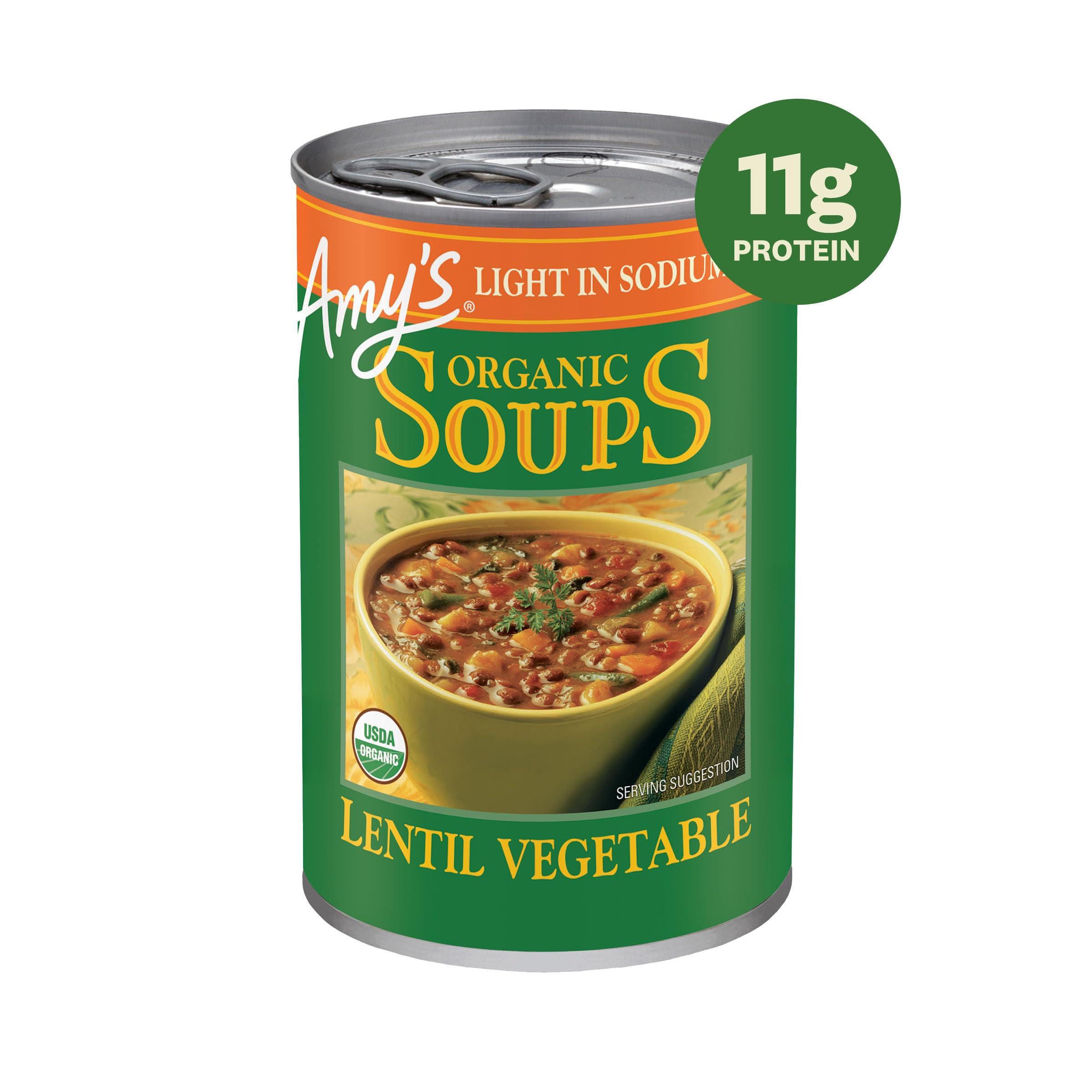 Amy’s Soup, Vegan Light in Sodium Lentil Vegetable Soup, Gluten Free, Made With Organic Vegetables, Canned Soup, 14.5 Oz (12 Pack) - Image 3