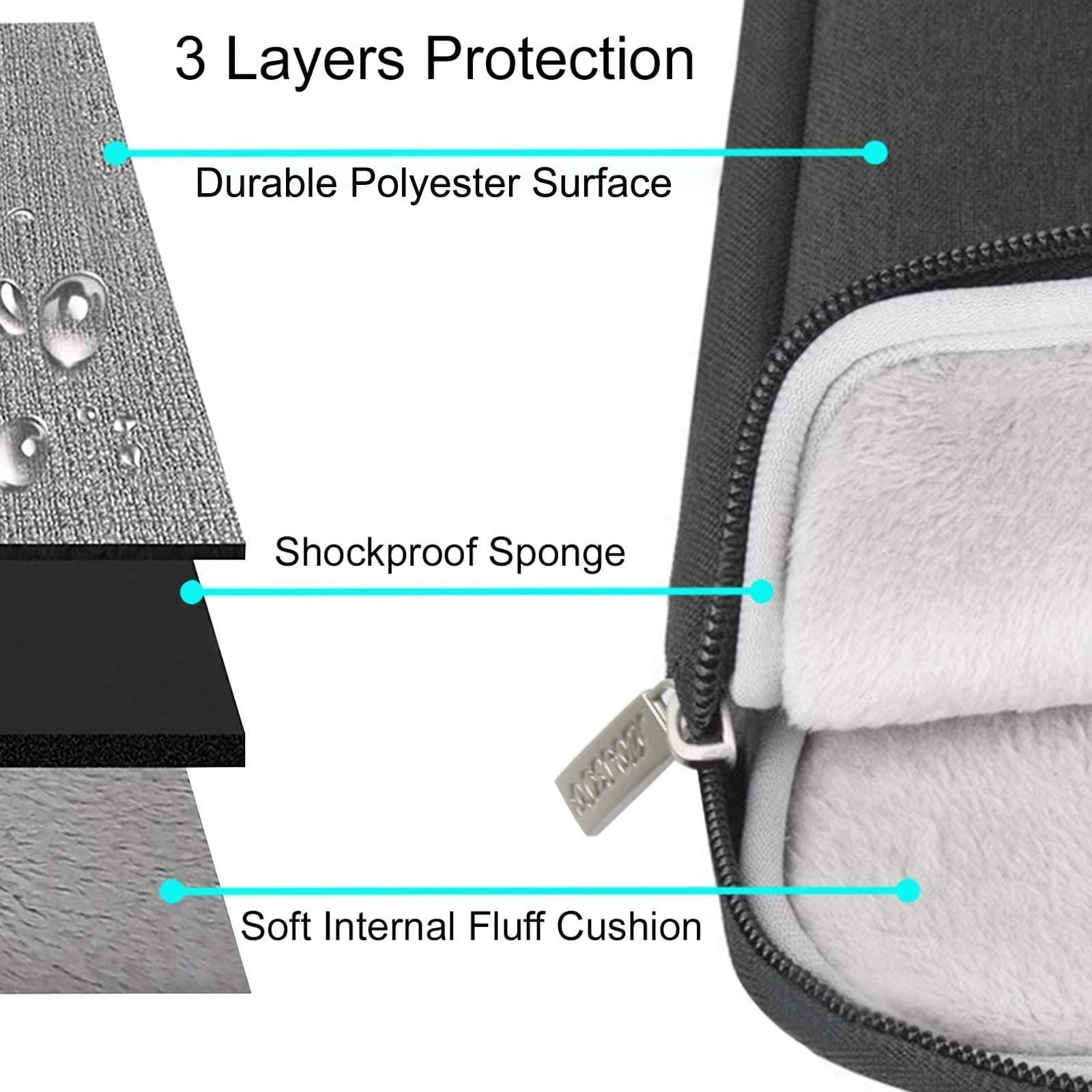 MOSISO Laptop Case 13.3 inch, 13-13.3 inch Laptop Sleeve Compatible with MacBook Air/Pro 13 / Pro 14, HP Dell ASUS Lenovo Notebook, Polyester Vertical Computer Sleeve Bag with Pocket, Black - Image 3