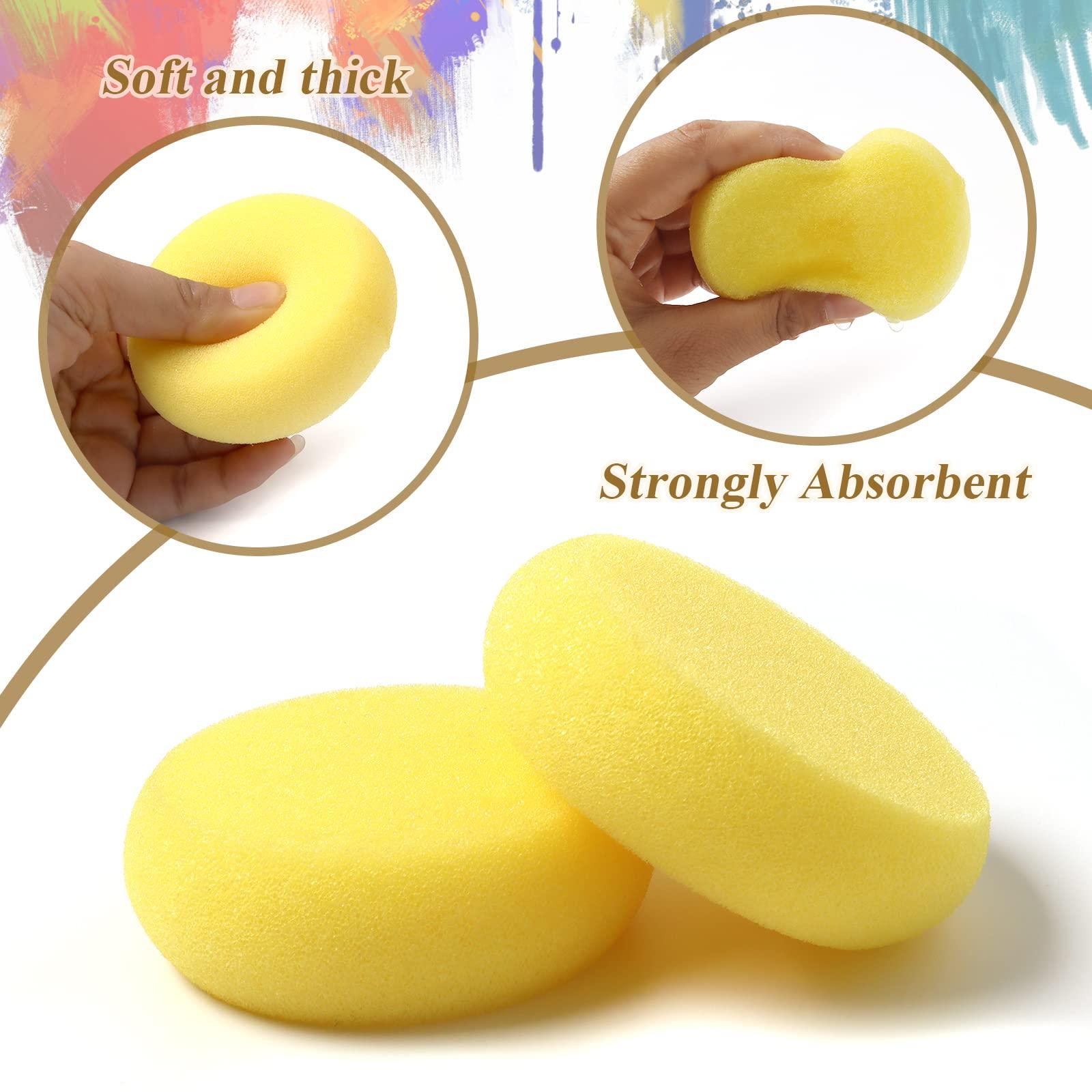 Hapy Shop 24 Pack Round Painting Sponge Synthetic Artist Sponges Ceramic Sponges for Painting, Crafts, Ceramics, Household Use and More, 2.8 Inch - Image 4