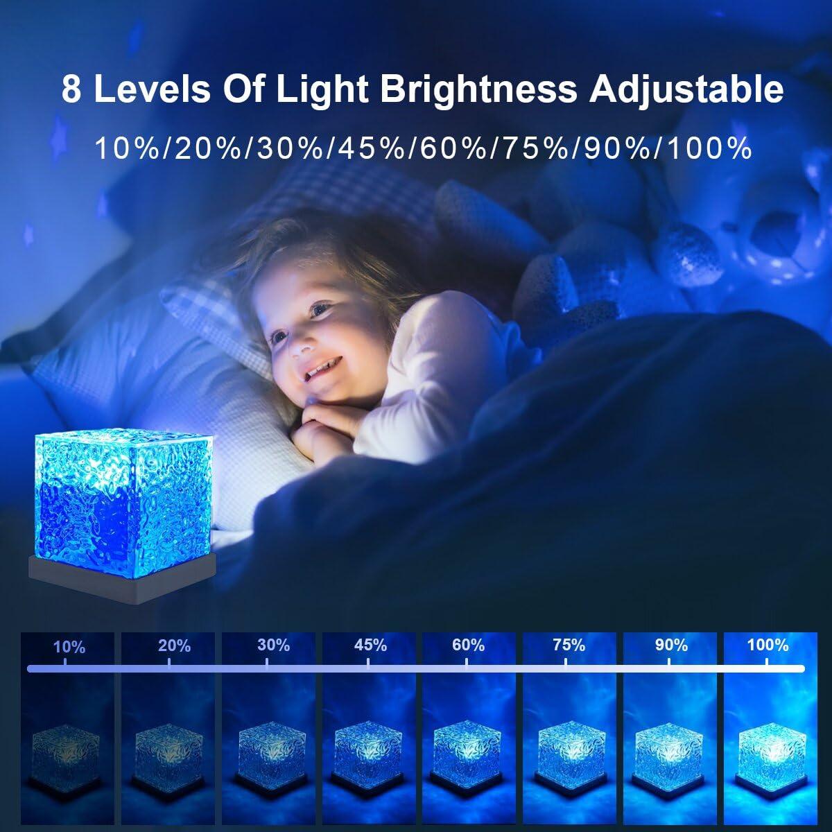 TGYWCHY Ocean Wave Projector Lamp,Northern Lights Aurora Projector Light,16 Colors Gradual Rotating Flame Water Lamp，Cube Night Light with Remote Control for Living Room Bedroom Decor Hotel, etc - Image 5