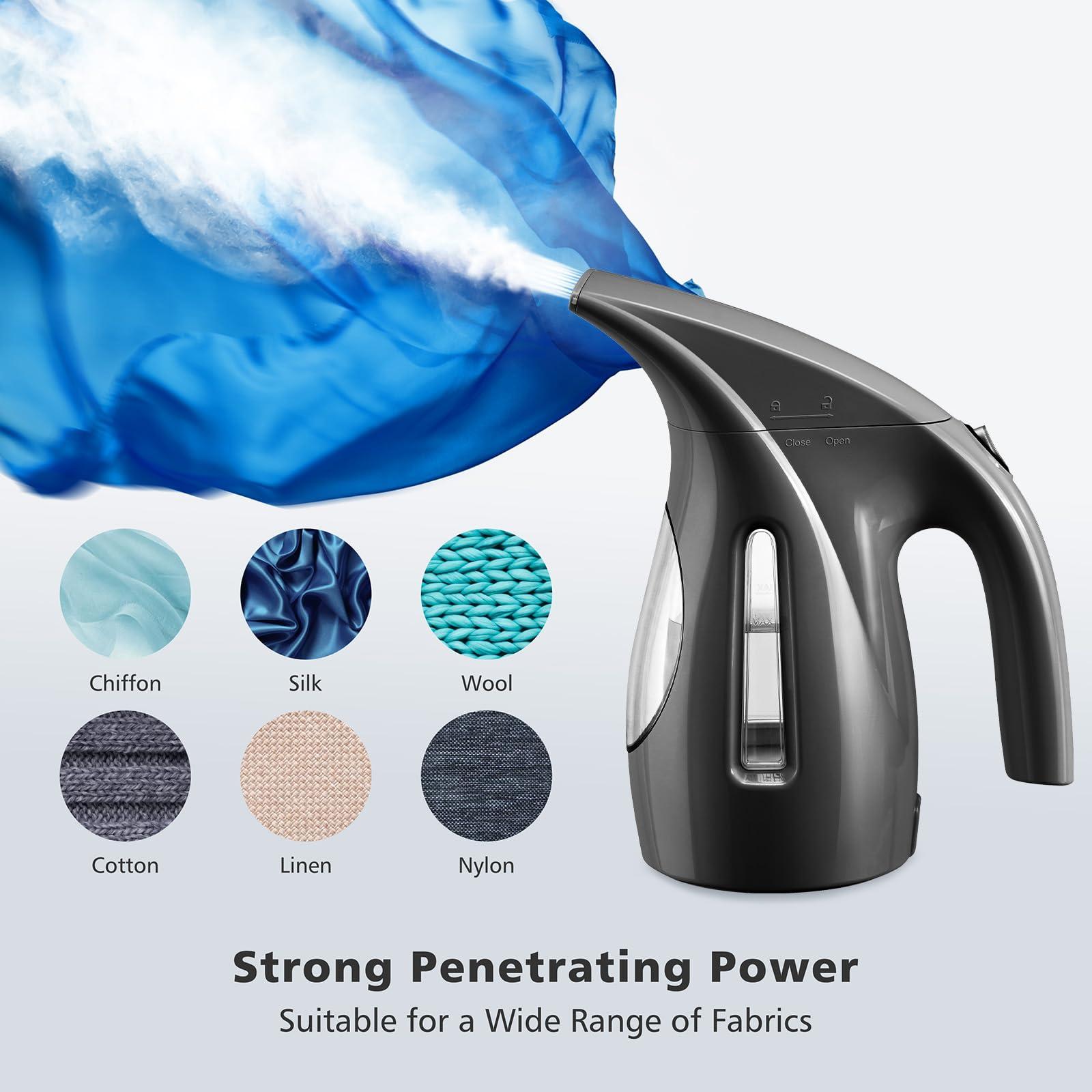 HiLIFE Steamer for Clothes, Portable Handheld Design, 240ml Big Capacity, 700W, Strong Penetrating Steam, Removes Wrinkle, for Home, Office(ONLY FOR 120V)-Black - Image 4