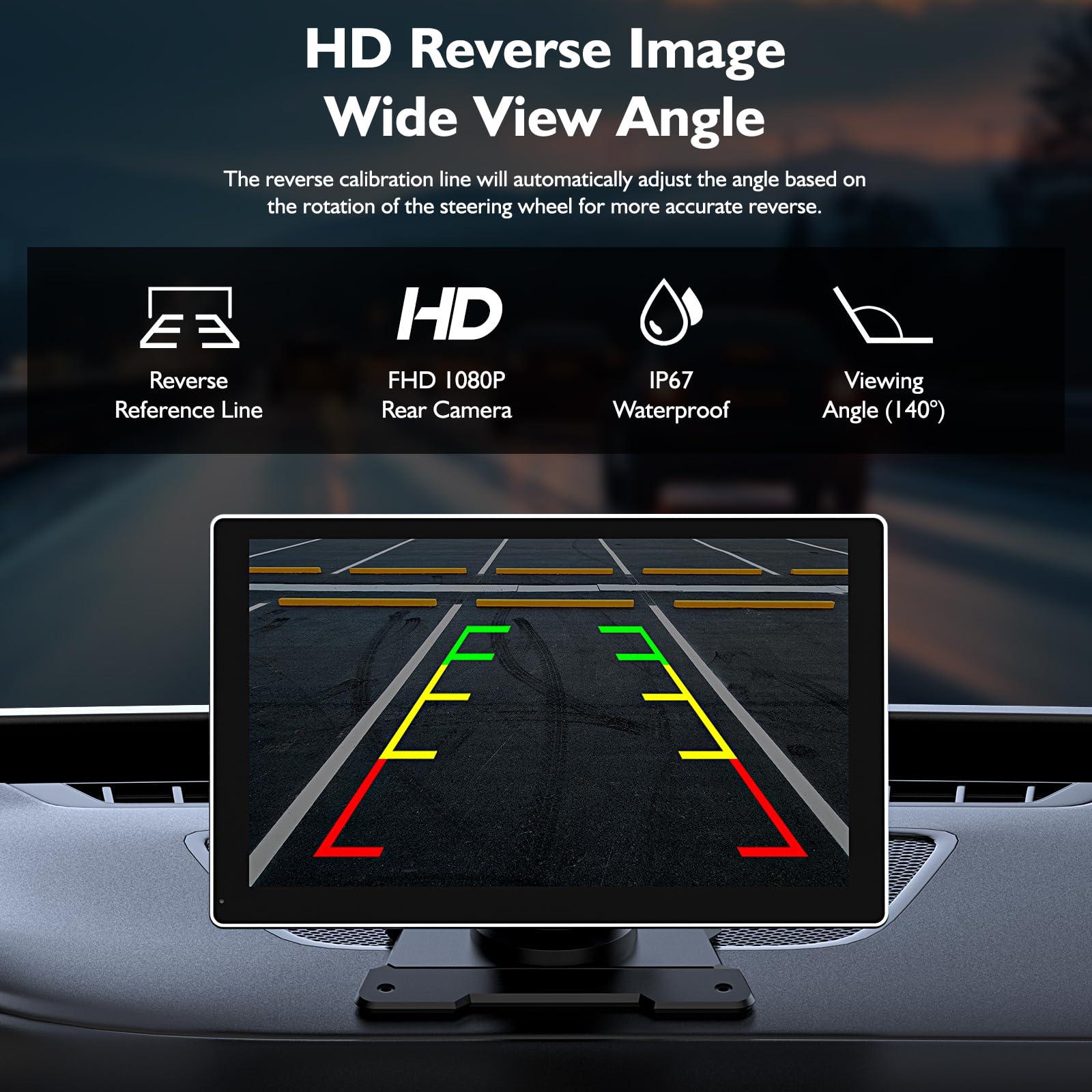 Oscio Wireless Carplay Screen for Car 4K Dash Cam & 1080P Backup Camera, 9" Portable Car Stereo with Apple Carplay & Android Auto, Voice Control, GPS Navigation, Mirror Link, Bluetooth - Image 8