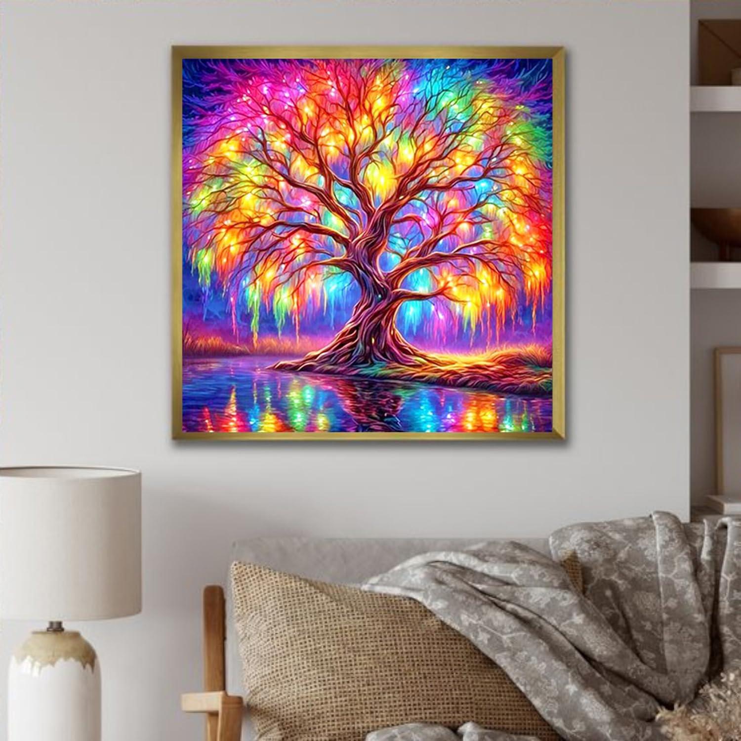 DIYCYCY Tree of Life Diamond Painting Kits for Adults,Full Drill Diamond Art Kits for Beginners,Round 5D DIY Diamond Dots Paintings, Diamonds Pictures Gem Art and Crafts Home Decor 13.78x13.78 inch - Image 6