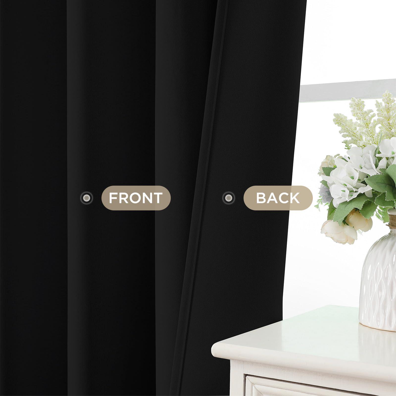 Joydeco Black Blackout Curtains 84 Inch Length 2 Panels Set, Thermal Insulated Privacy Curtains for Bedroom, Room Darkening Drapes for Living Room Window (W52 x L84 Inch, Black) - Image 5