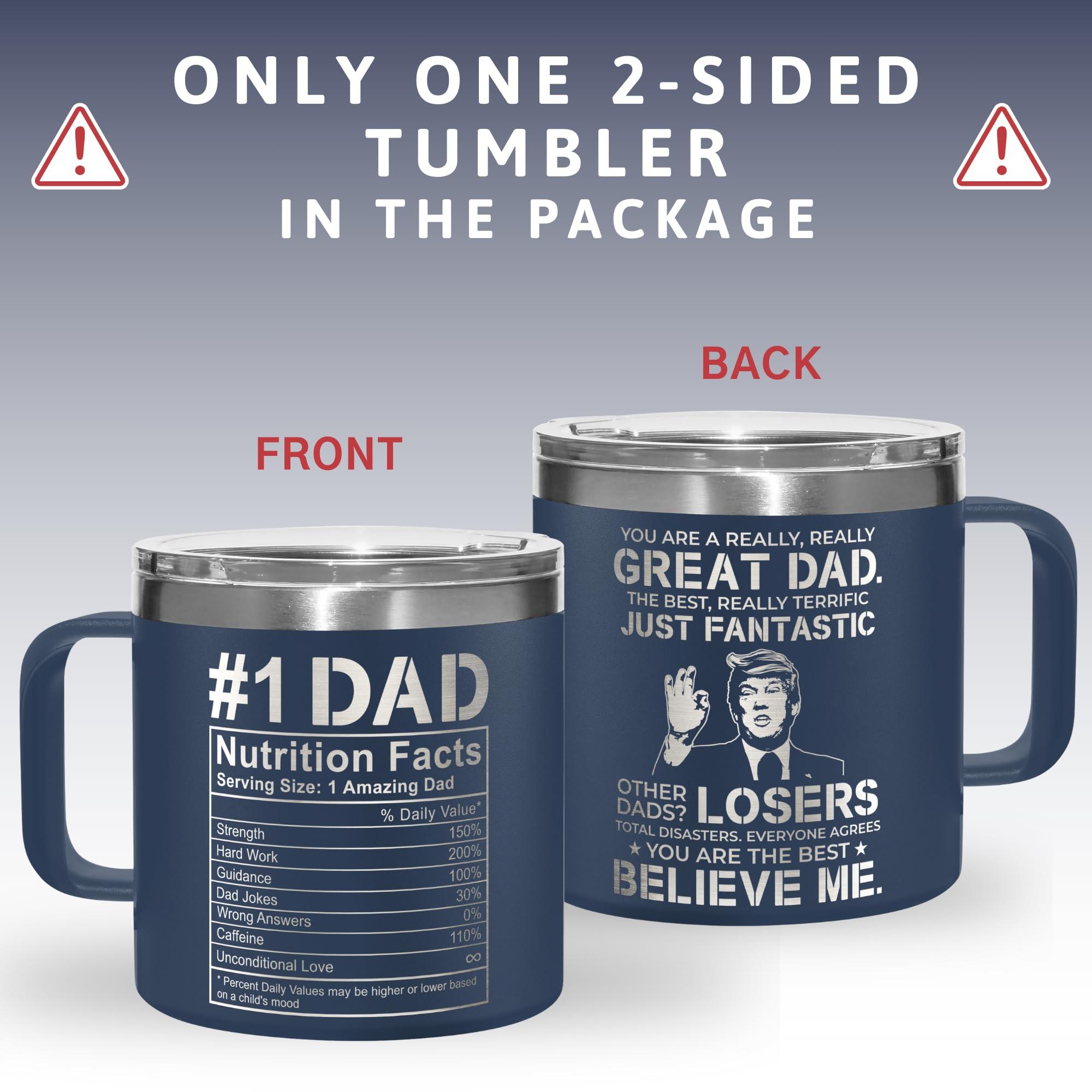 KATLADIZ Gifts for Dad from Daughter, Son, Kids - Fathers Day Gift for Dad - Birthday, Father's Day, Christmas Gifts for Dads - New Papa Daddy Stepdad Father Gift Ideas - 14 Oz Navy Coffee Mug - Image 4
