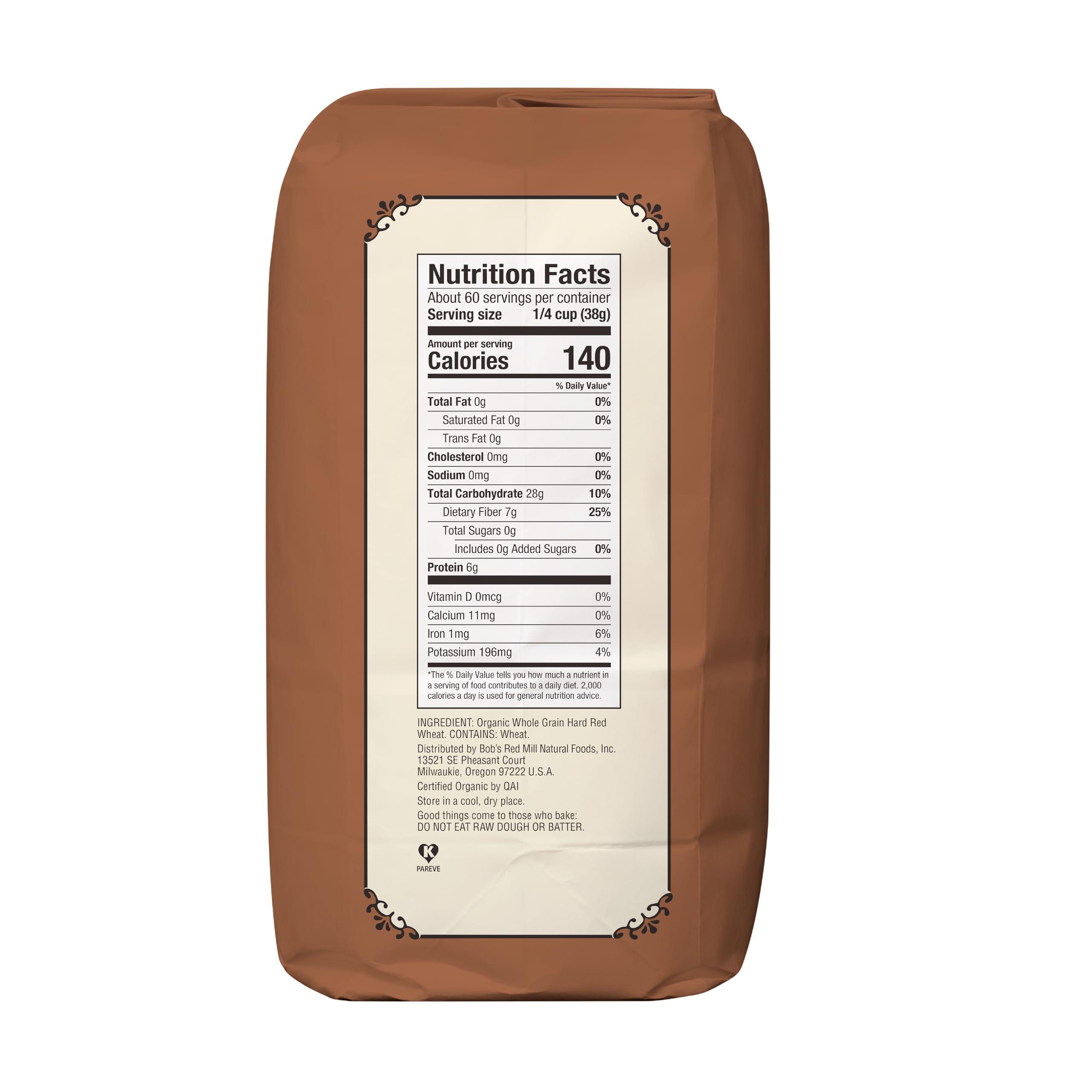 Bob's Red Mill Organic Whole Wheat Flour, 5lb (Pack of 1) - Non GMO, Whole Grain, Vegan, Kosher - Image 2