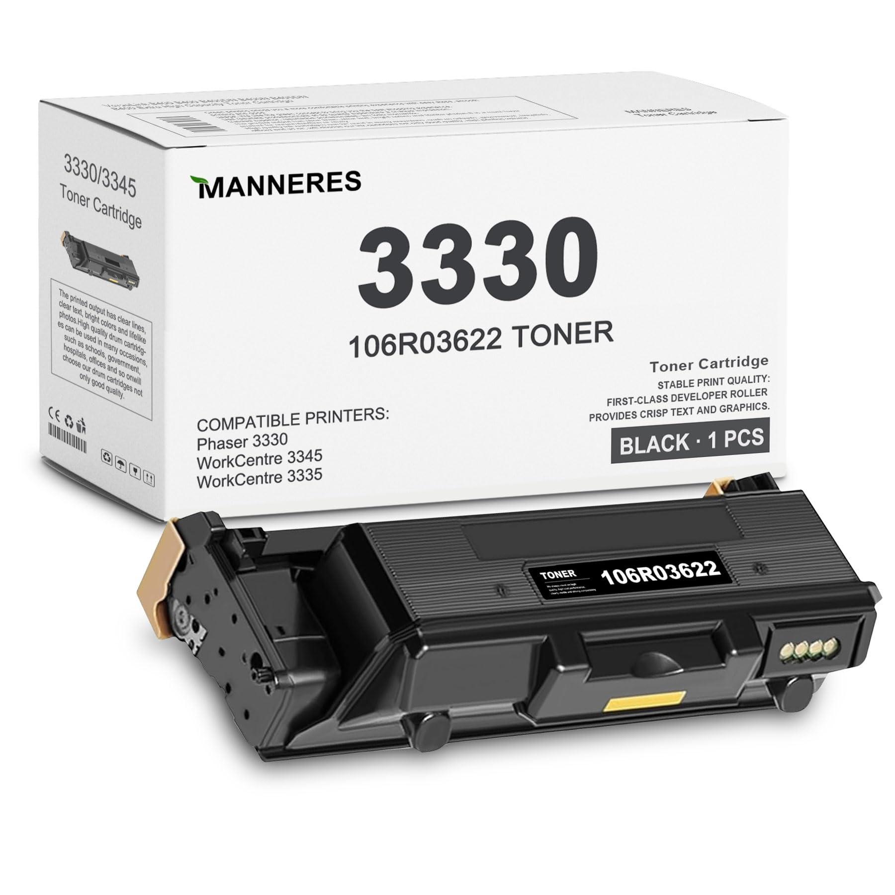 Phaser 3330 High Capacity Toner Cartridge (1-Pack, Black): 106R03622 Toner Cartridge Replacement for Xerox Phaser 3330/WorkCentre 3345/3335 Printer