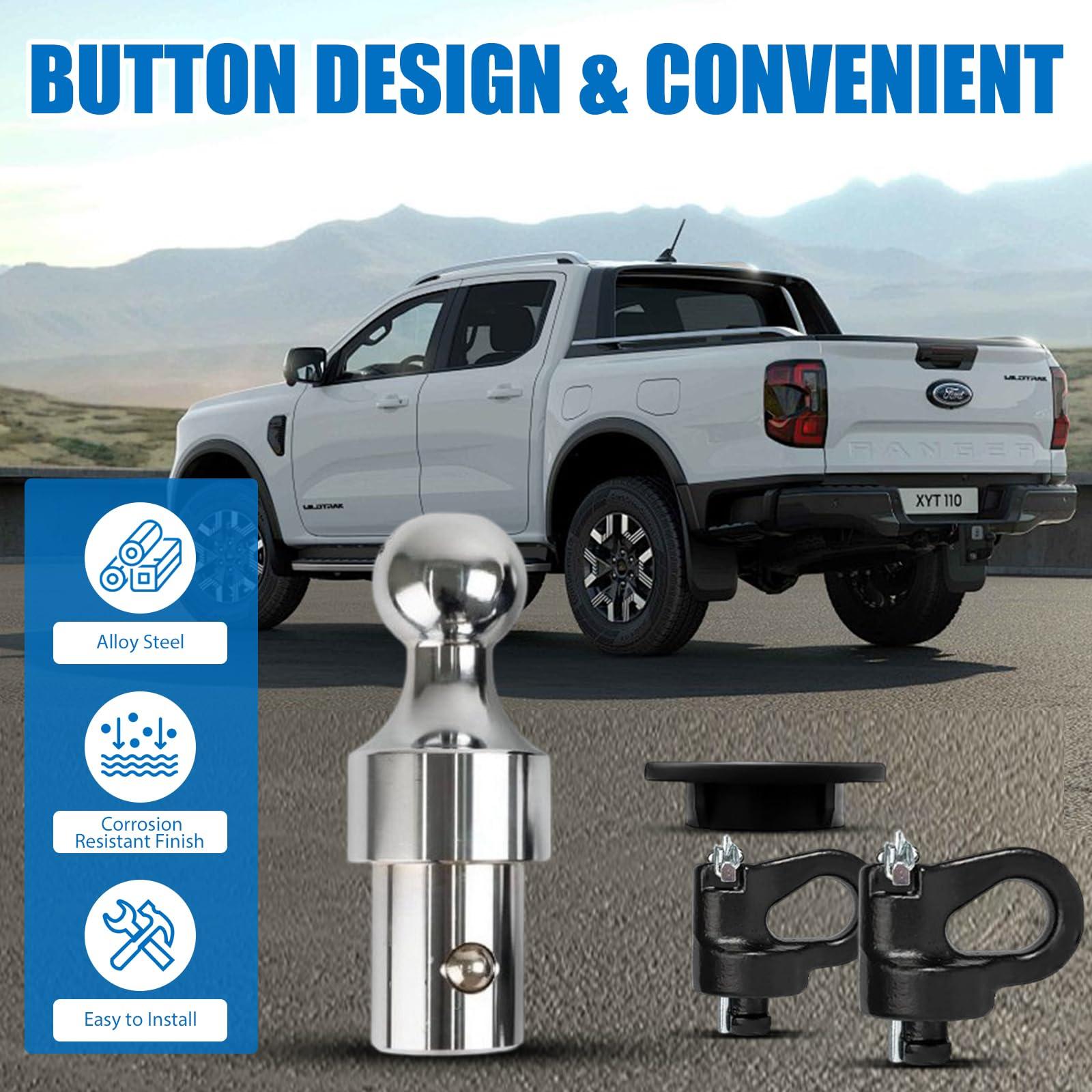 60692 Puck System Gooseneck Hitch Ball Kit, 2-5/16-In Gooseneck Ball, Compatible with 2013-2021 Ford F250 F350 F450, 2016-2020 Chevy Silverado/GMC Sierra/Nissan Titan XD Trucks - Image 3