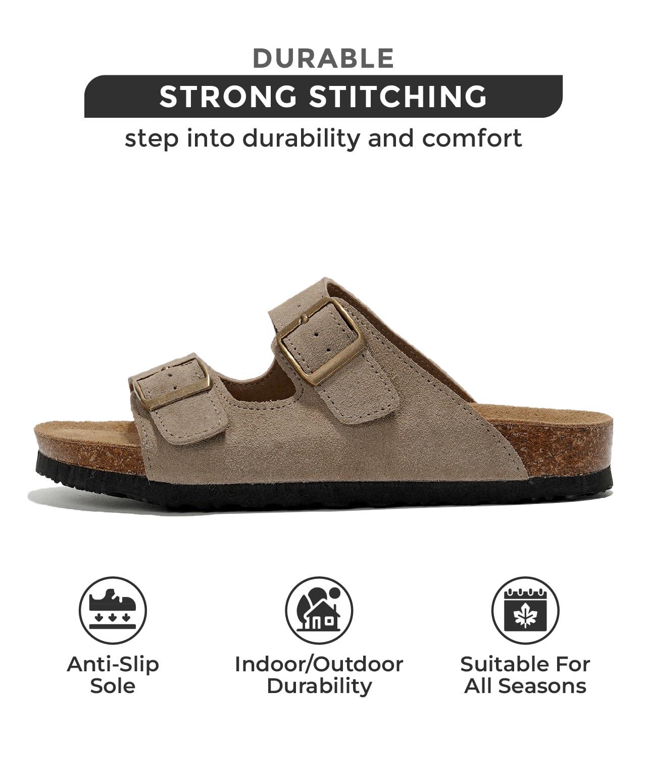 Project Cloud Genuine Leather Flat Sandals Women 2025 Beach Essentials Womens Sandals Memory Foam Vacation Essentials Slides for Women Footwear (Venita) - Image 3