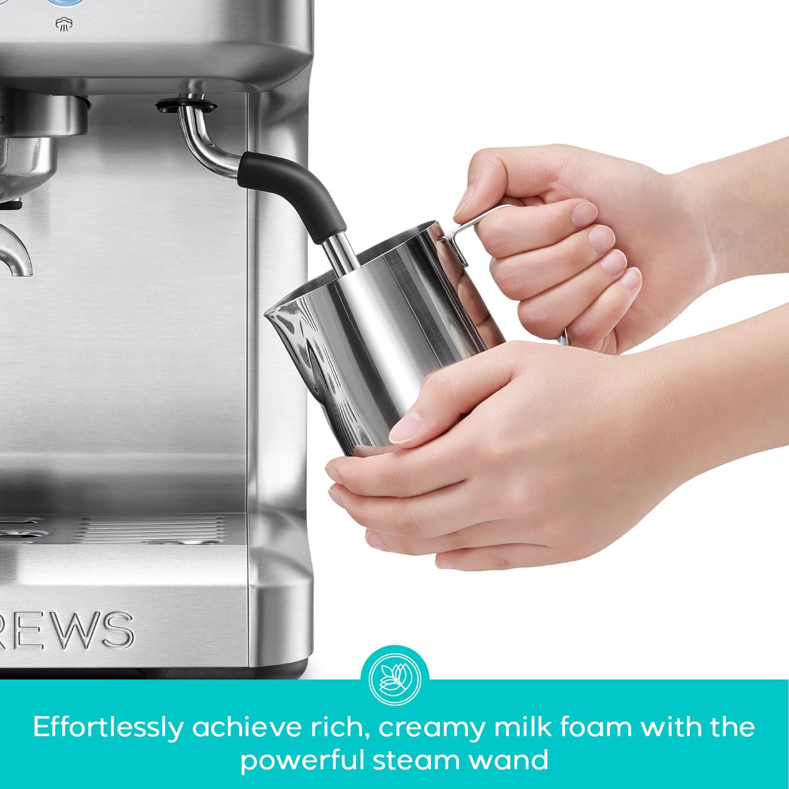 CASABREWS Ultra Espresso Machine with LCD Display, Powerful Milk Frother and Customizable Brewing Temperature, Provides Barista-Level Lattes and Cappuccinos - Image 7