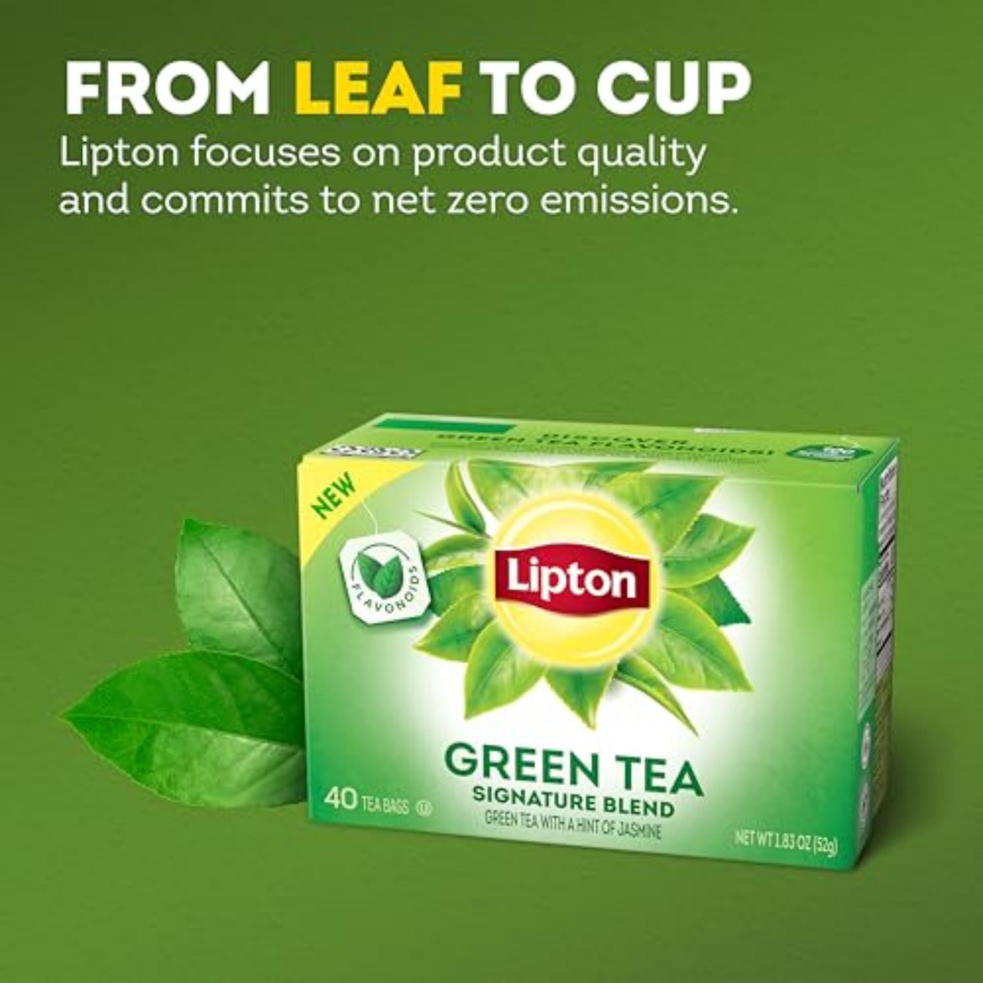 Lipton Signature Blend Green Tea Bags, Unsweetened Teabags for Hot Tea or Iced Tea with Caffeine and Flavonoids, 240 Total Tea Bags (40ct - Pack of 6) - Image 10