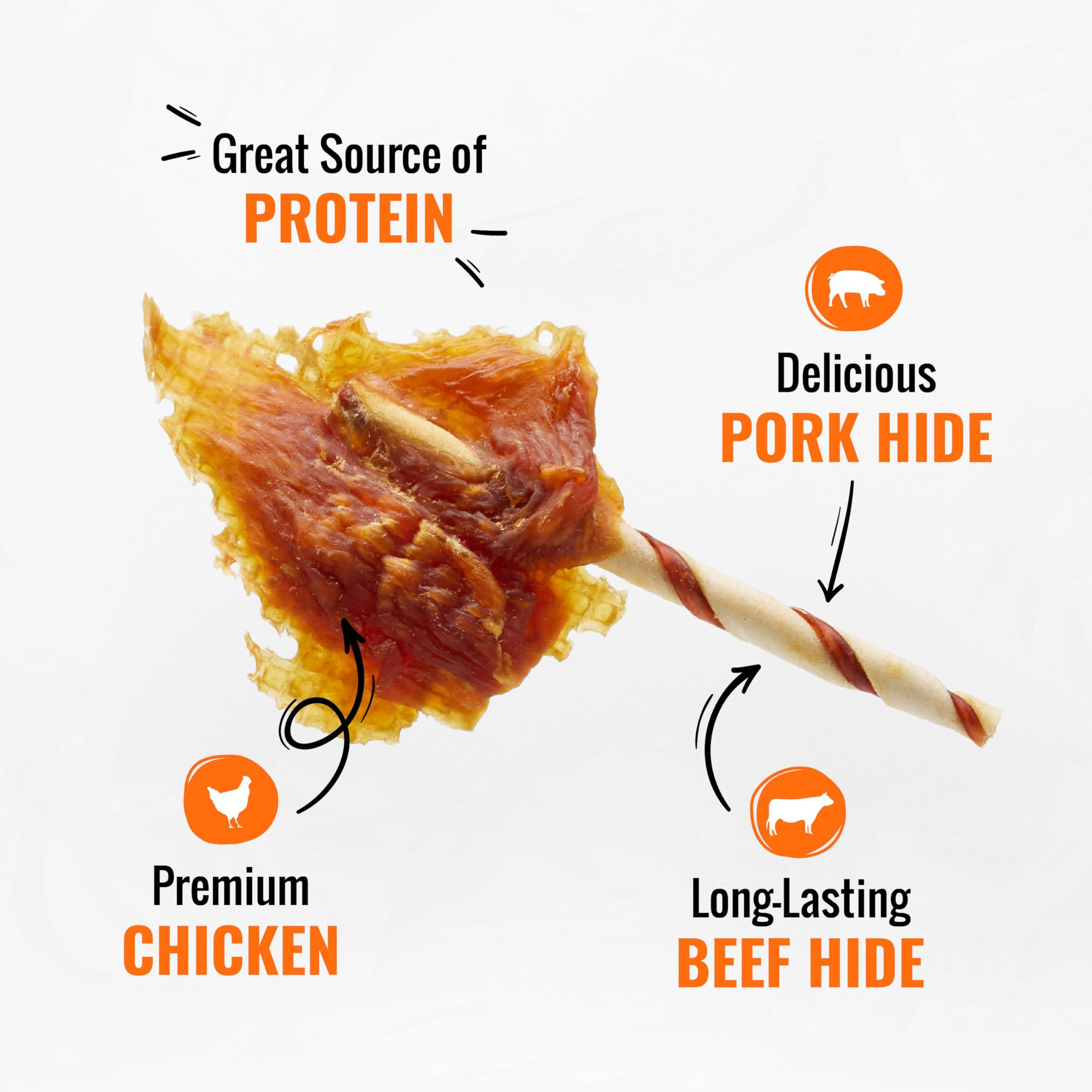Good ‘n’ Fun Triple Flavor Wings Chews for All Dogs, 12 Ounces, Treat Your Dog to Long-Lasting Chews Made with Chicken, Pork Hide and Beef Hide - Image 3