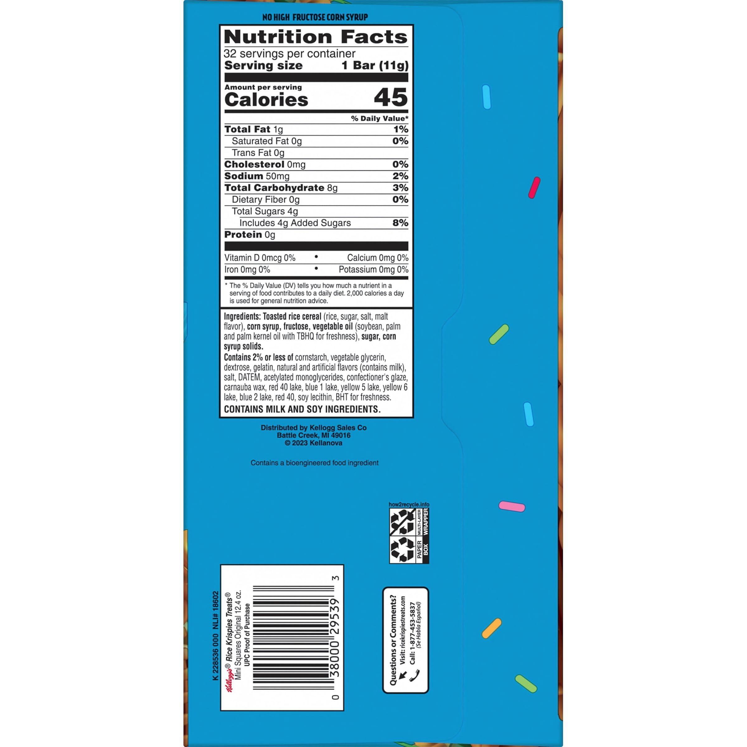 Rice Krispies Treats Crispy Mini Marshmallow Squares, Easter Snacks, Cereal Bars, Original with Colorful Sprinkles, 12.4oz Box (32 Count) - Image 3