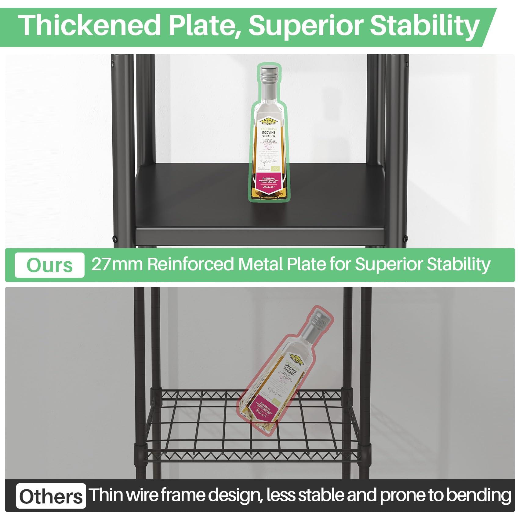 PXRACK 5-Tier Kitchen Storage Shelves, Adjustable Metal Shelves for Storage Pantry Shelves with Rolling Wheels, Storage Rack Shelving Unit Organizer for Bedroom Laundry Closet - Image 7