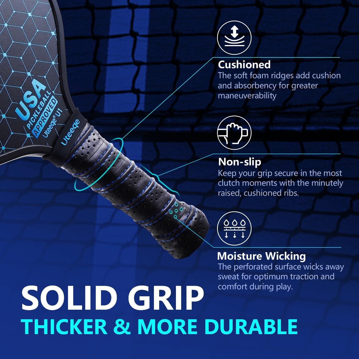 [Mid 2025 Upgrade] Thermoformed 14mm Graphite Pickleball Paddles Set of 2 – Semi-Textured, Lightweight, USAPA Approved Pickleball Rackets with Non-Slip Grip, 4 Outdoor Balls & Bag Included - Image 4