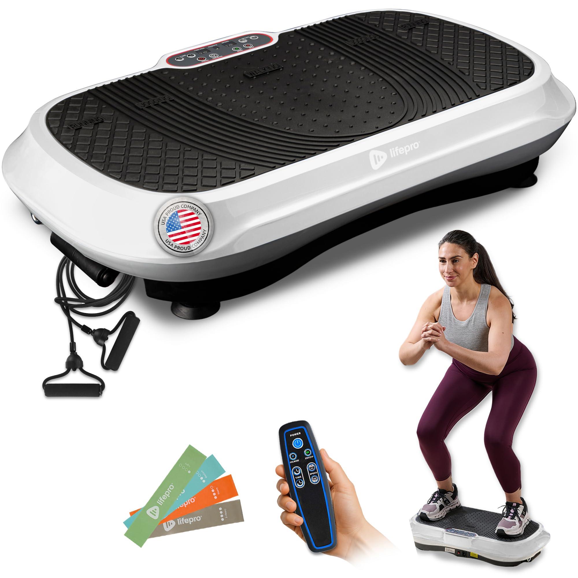 Lifepro Waver Vibration Plate Exercise Machine – High-Intensity Vibration for Muscle Activation, Full-Body Workout Vibrating Platform with Loop Bands, Fitness Equipment for Strength Toning & Fat Loss
