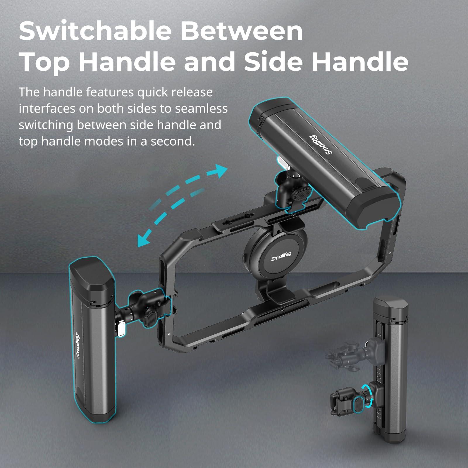 SmallRig Rotatable Bilateral Quick Release Side/Top Handle for SmallRig HawkLock Quick Release Ecosystem for Smartphones 4842 - Image 4