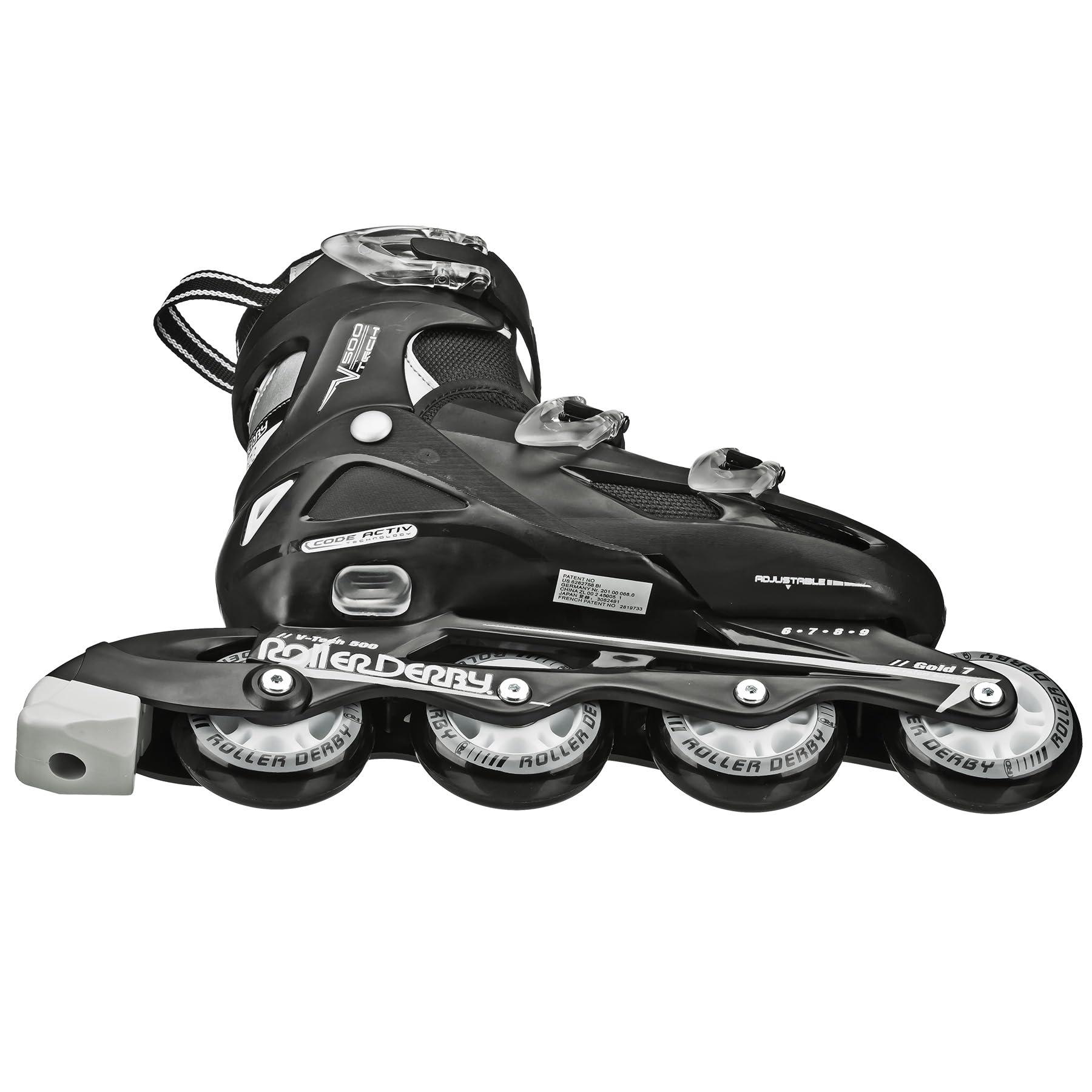 Roller Derby V-Tech 500 Adjustable Performance Inline Skates for Men, Women, Kids, Teens - Image 3