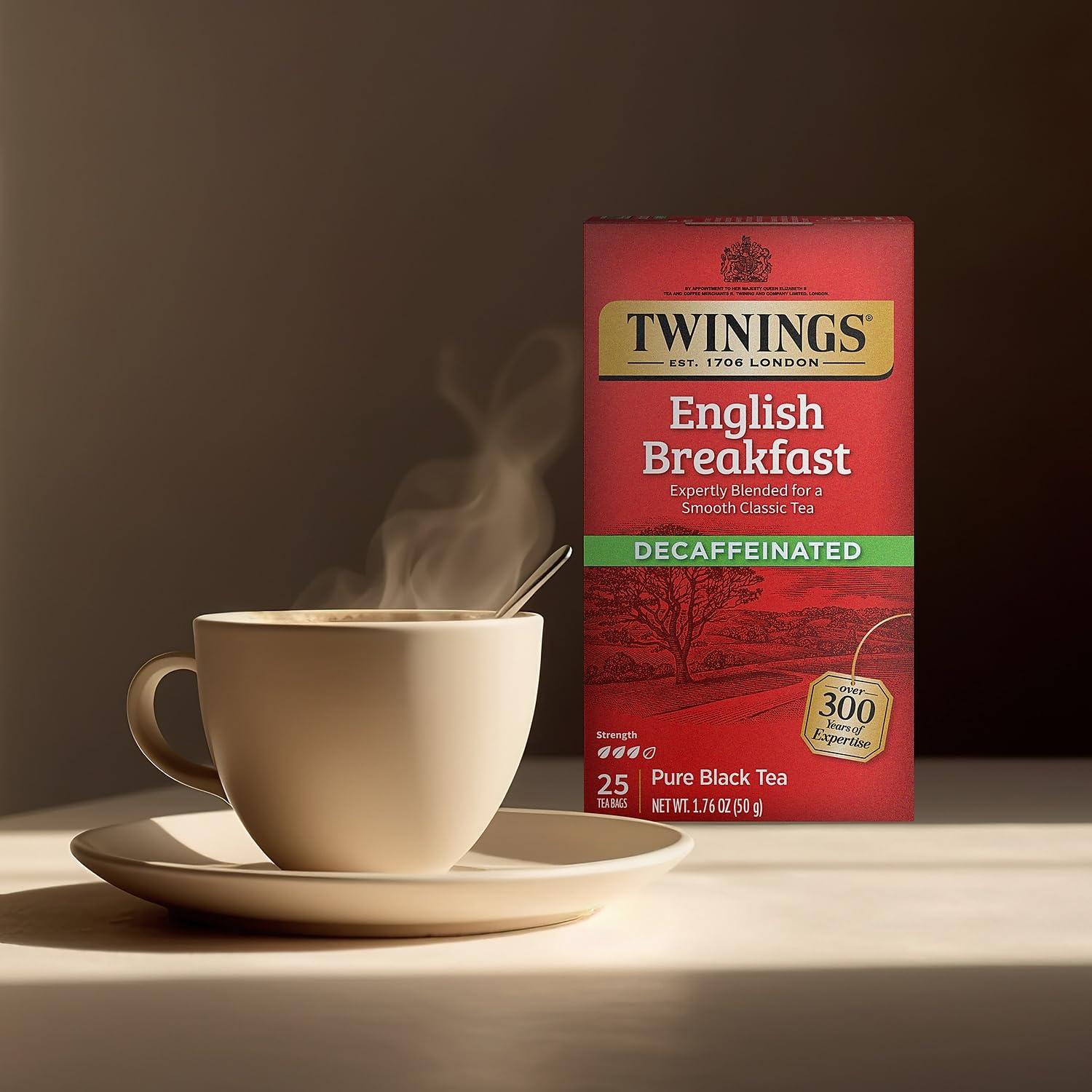 Twinings Classics Naturally Decaffeinated English Breakfast Tea -- 25 Count (Pack of 1) - Image 5