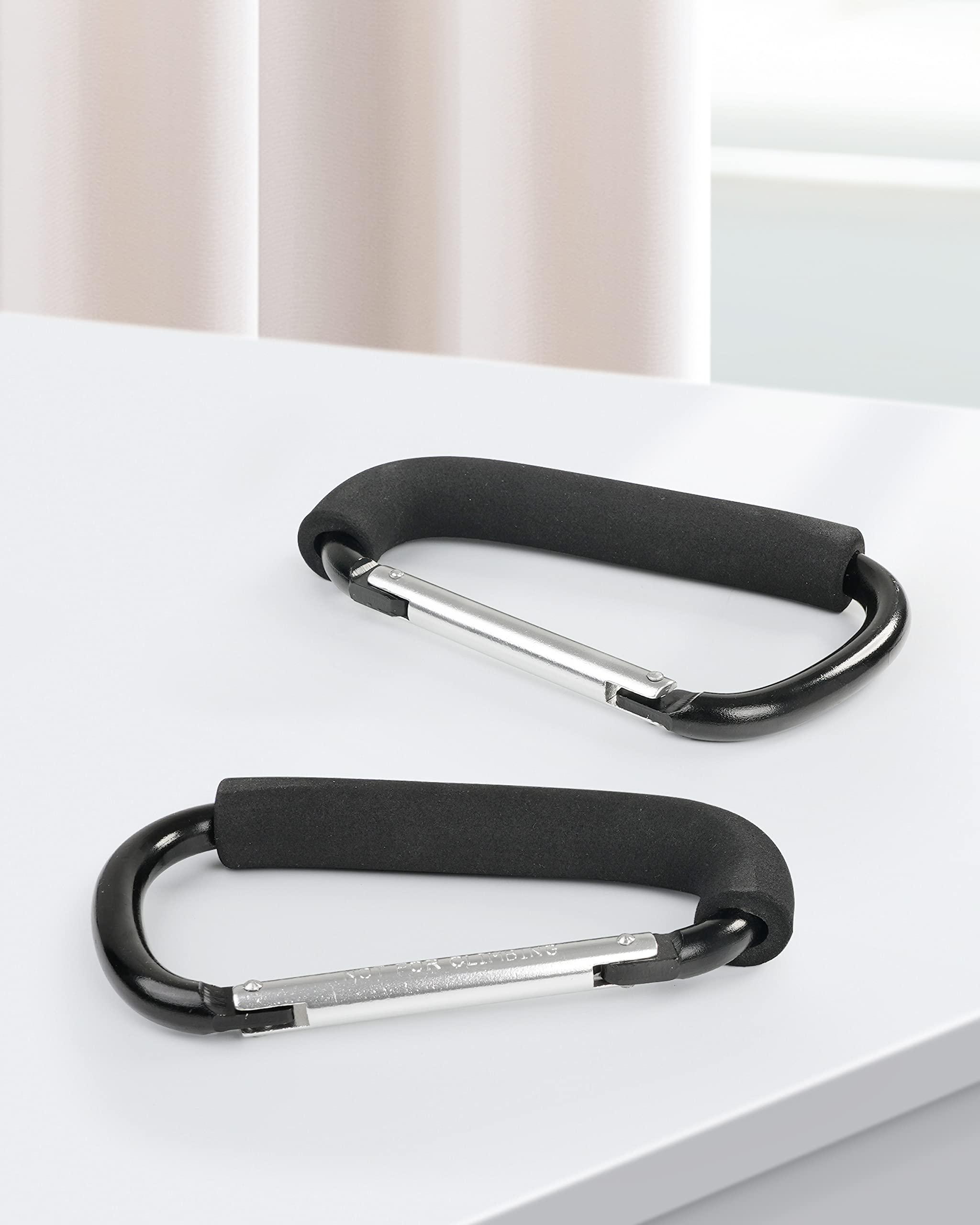 Stroller Hooks, 6.3" Large Stroller Clip, 2 Pack Stroller Hooks for Hanging Bags and Shopping, Stroller Accessories for Mommy, Large Carabiner - Image 7