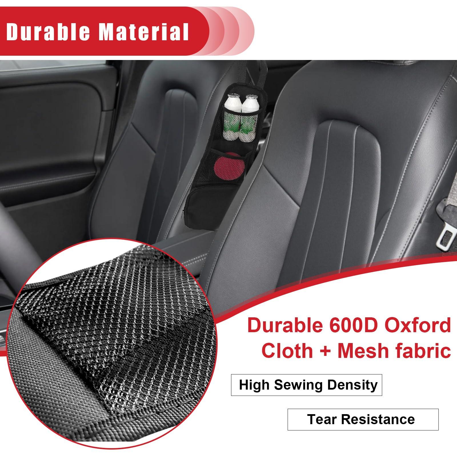 QUICTO 2PCS Car Seat Storage Hanging Bag, Multi-Pocket Seat Side Organizer, Multifunctional Mesh Net Pocket, Can Hold Mobile Phone, Wallet, Glasses, Suitable for Cars, SUVs, Trucks - Image 6