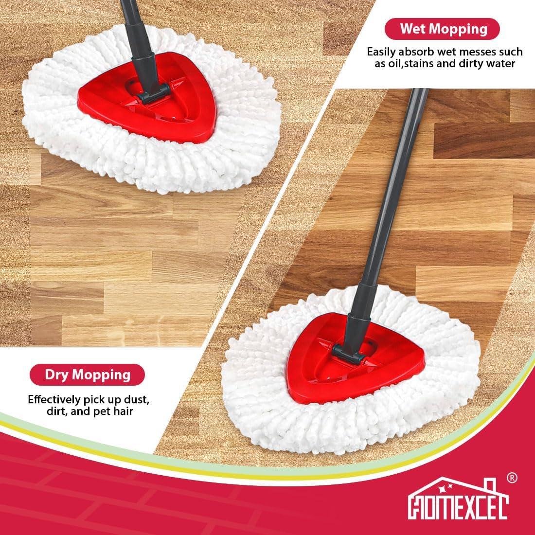HOMEXCEL Mop Replacement Heads Compatible with O-Cedar EasyWring Spin Mops 3 Pack-Washable Microfiber Spin Head Refills-Easy Cleaning Mop Head Replacement - Image 5