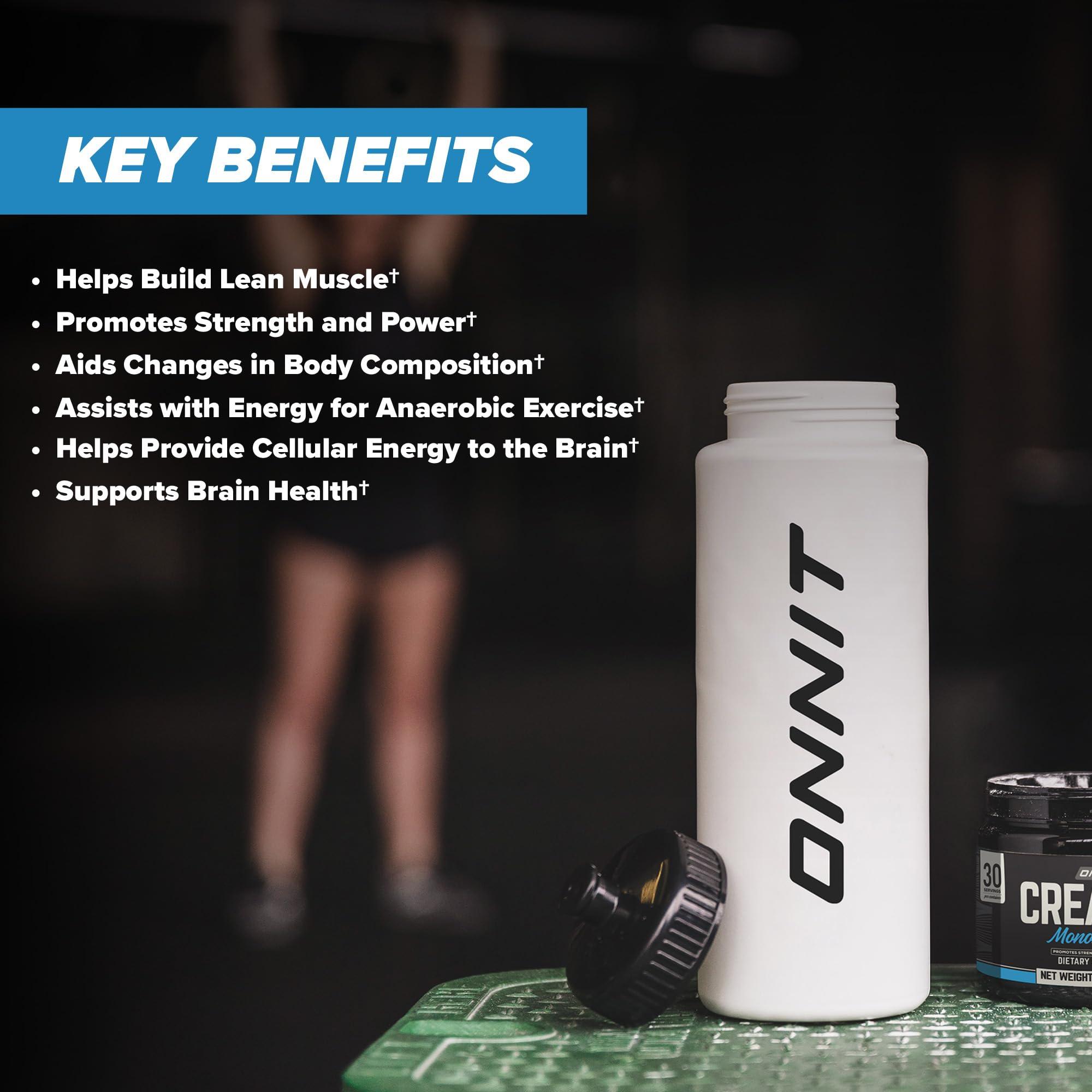 ONNIT Creatine Monohydrate Powder – 5g Premium Creatine for Muscle Strength, Power & Lean Mass, Supports Brain Health & Cellular Energy, Unflavored, 30 Servings, 5.29 oz - Image 3