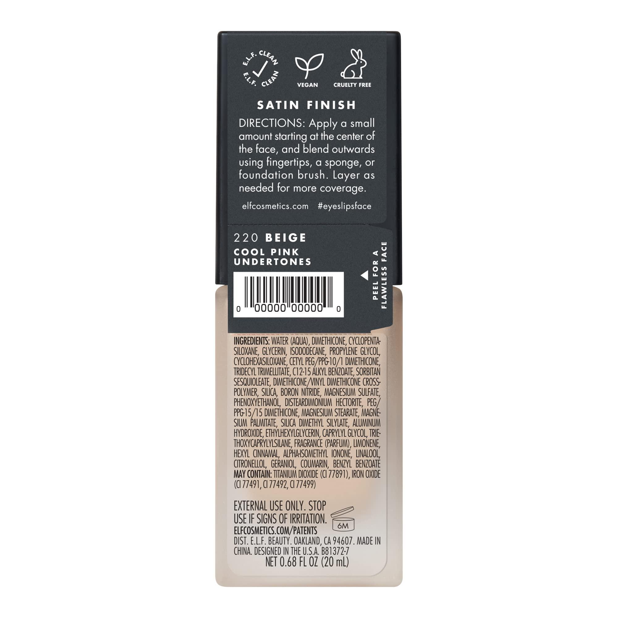 e.l.f. Flawless Finish Foundation, Improves Uneven Skin Tone, Lightweight, Medium Coverage & Semi-Matte, Vegan & Cruelty-Free, Beige 0.68 Fl Oz - Image 5