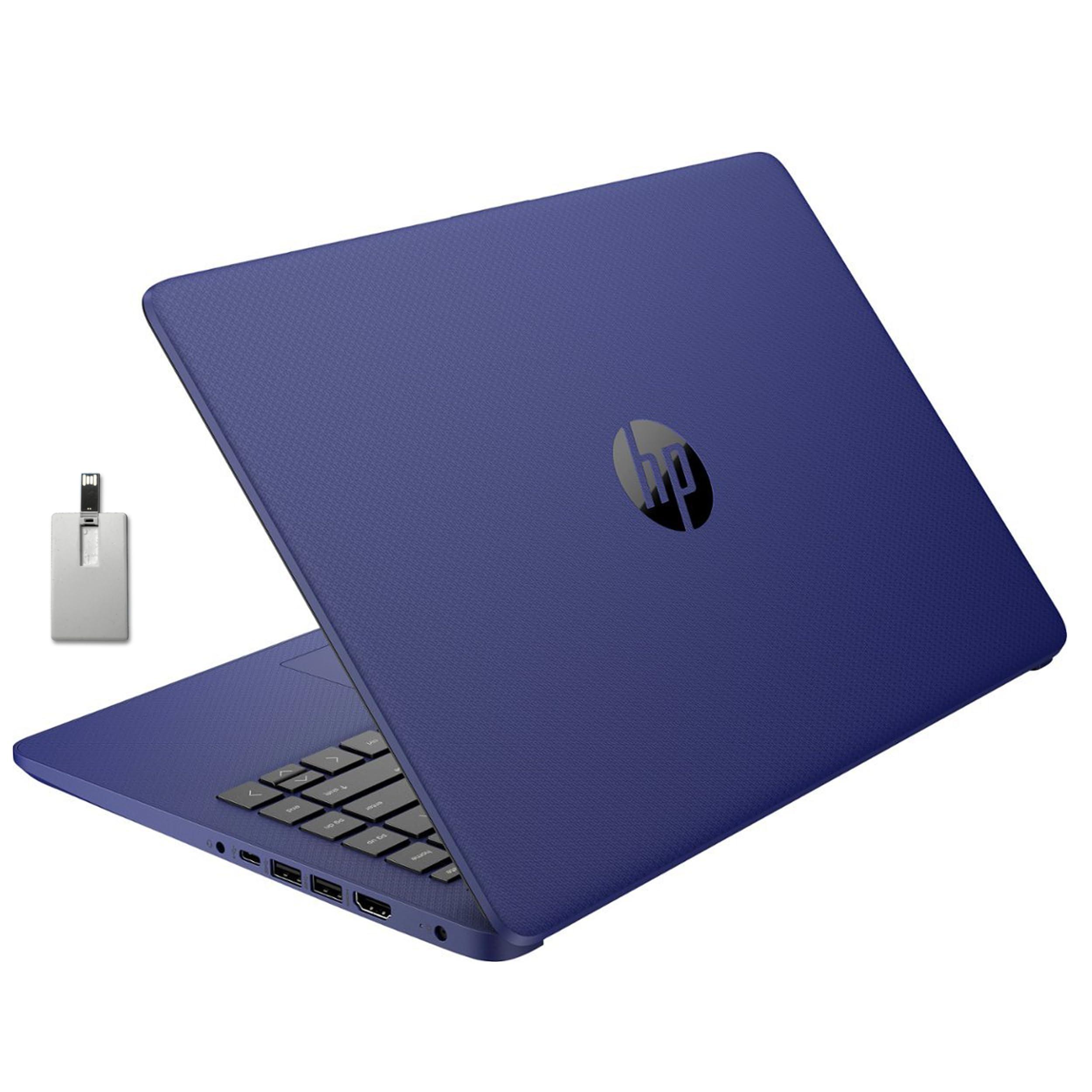 HP Premium Stream 14" HD BrightView Laptop, Intel Celeron N4120, 16GB RAM, 64GB eMMC Storage, HD Webcam, UHD Graphics, 1 Year Office 365, Bluetooth, WiFi, HDMI, Win 11s, Blue, 32GB Hotface USB Card