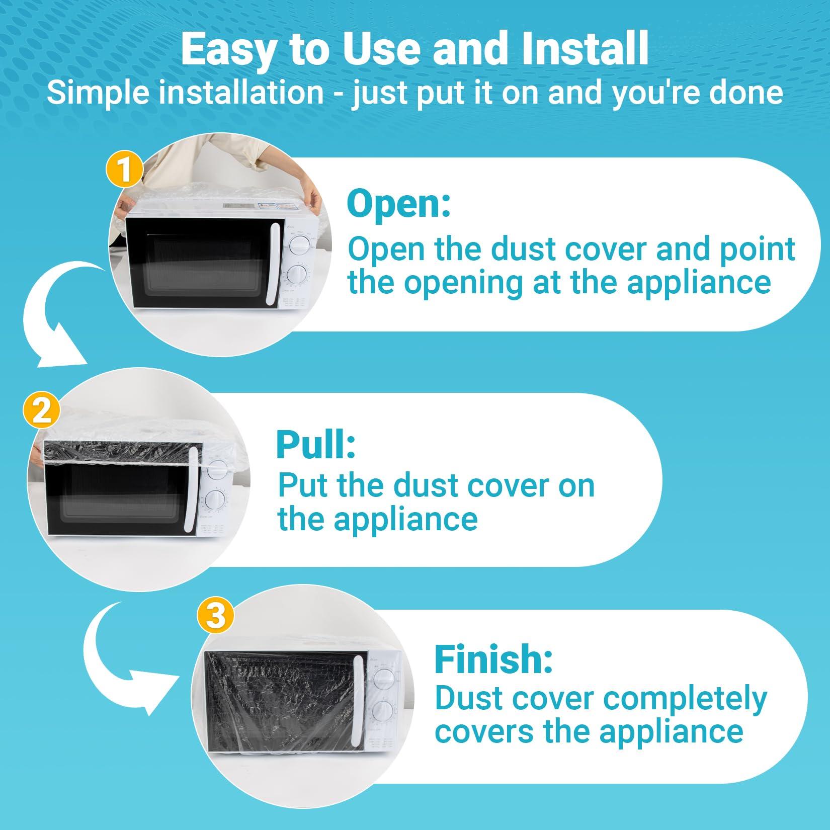 RAINFLOW Kitchen Appliance Covers - 60 Pcs Dust Covers For Kitchen Appliances Clear Disposable Thickened Dust Cover With Elastic For Household Air Fryer Oven Rice Cookers Fan And Storage (S,M,L) - Image 7