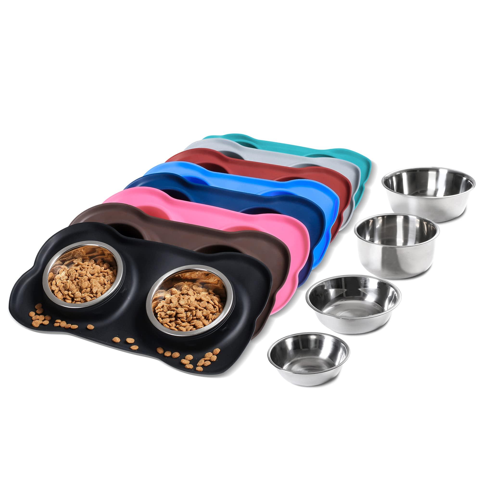 Hubulk Pet Dog Bowls 2 Stainless Steel Dog Bowl with No Spill Non-Skid Silicone Mat + Pet Food Scoop Water and Food Feeder Bowls for Feeding Small Medium Large Dogs Cats Puppies (S, Black) - Image 8