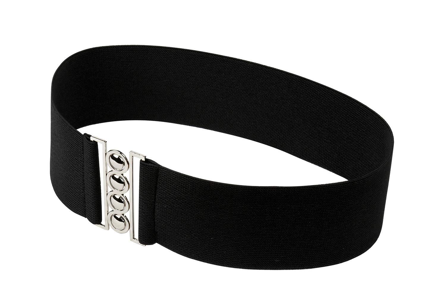 Modeway Women's Wide Stretch Belts Retro Fashion Elastic Cinch Corset Waist Belt For Dresses - Image 2