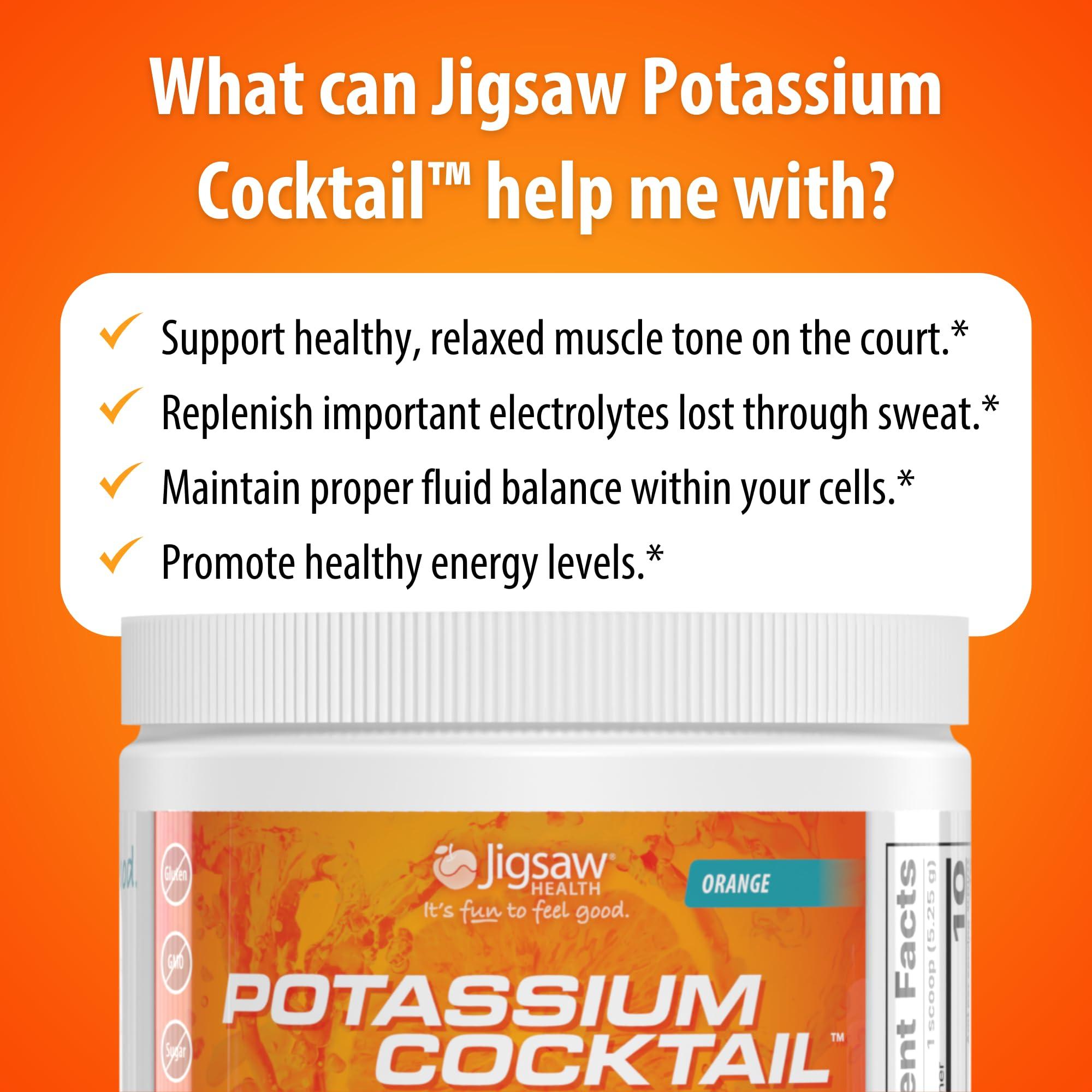 Jigsaw Health Potassium Cocktail | Formerly Pickleball Cocktail | Orange Flavor | 60 Servings (Jar) - Image 7