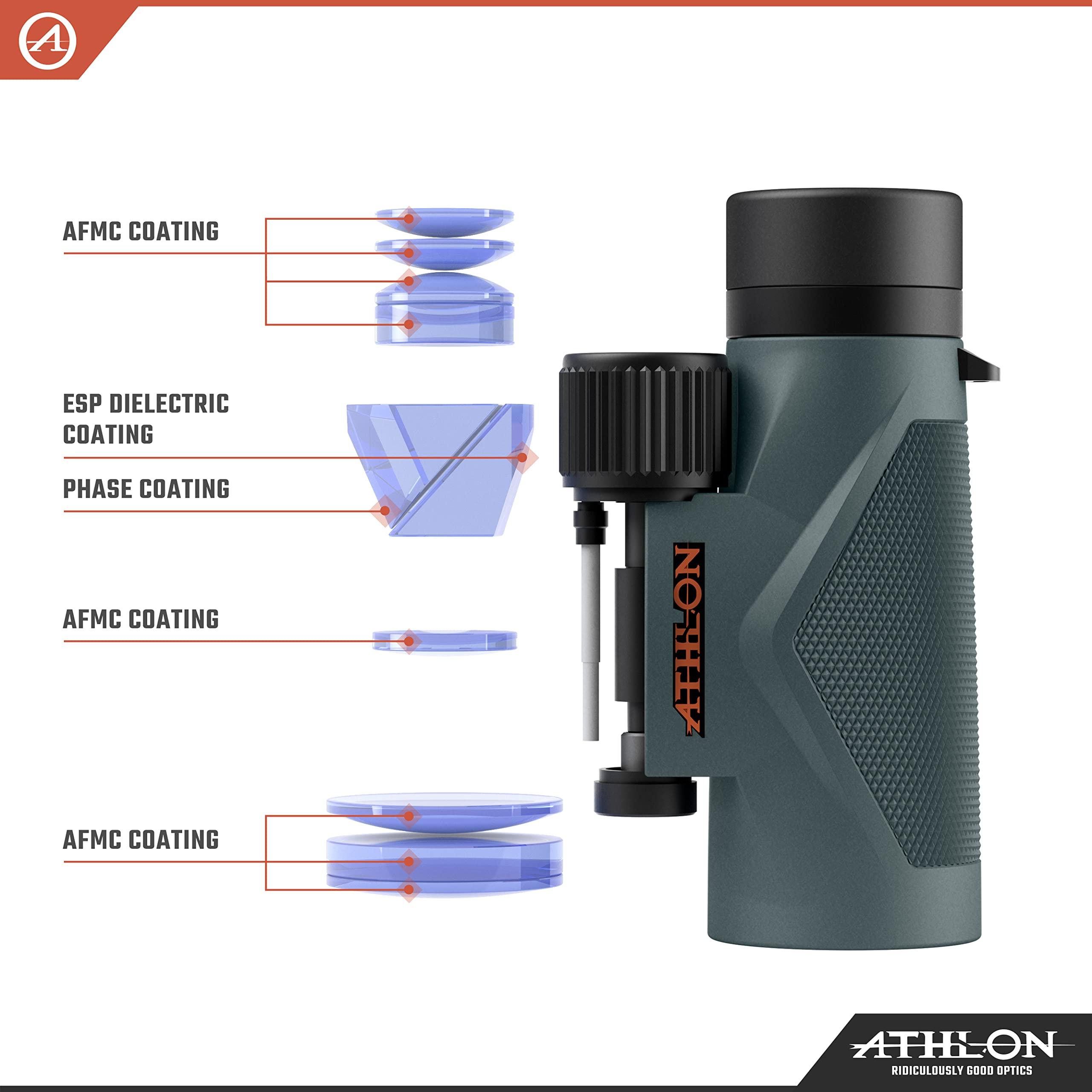 Athlon Optics 8x42 Midas UHD Gray Binoculars with ED Glass for Adults and Kids, High-Powered Binoculars for Hunting, Birdwatching, and More - Image 7
