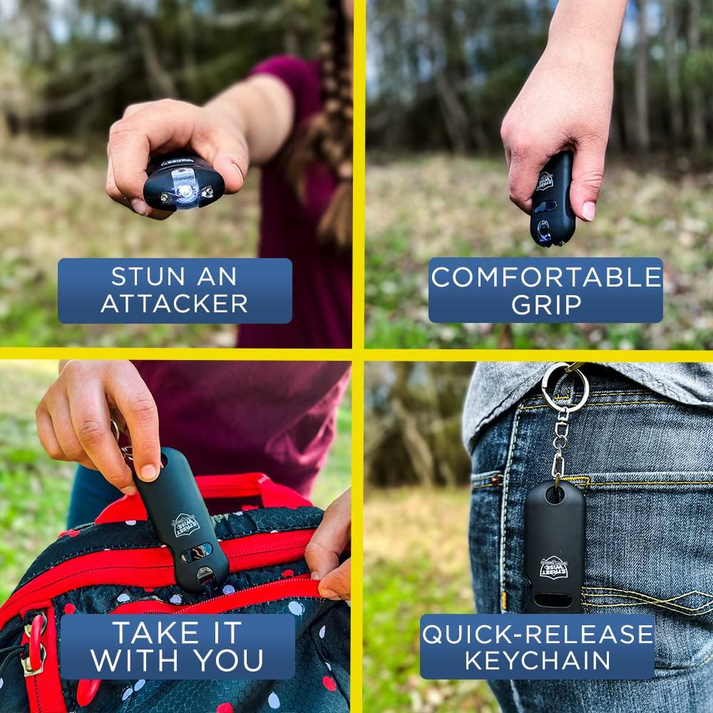 Streetwise Smart 24,000,000 Mini Stun Gun Keychain with Quick-Release, Rechargeable LED Flashlight – Self Defense Stun Gun for Women – Touch-Sensing Safety, Portable Personal Protection - Image 5