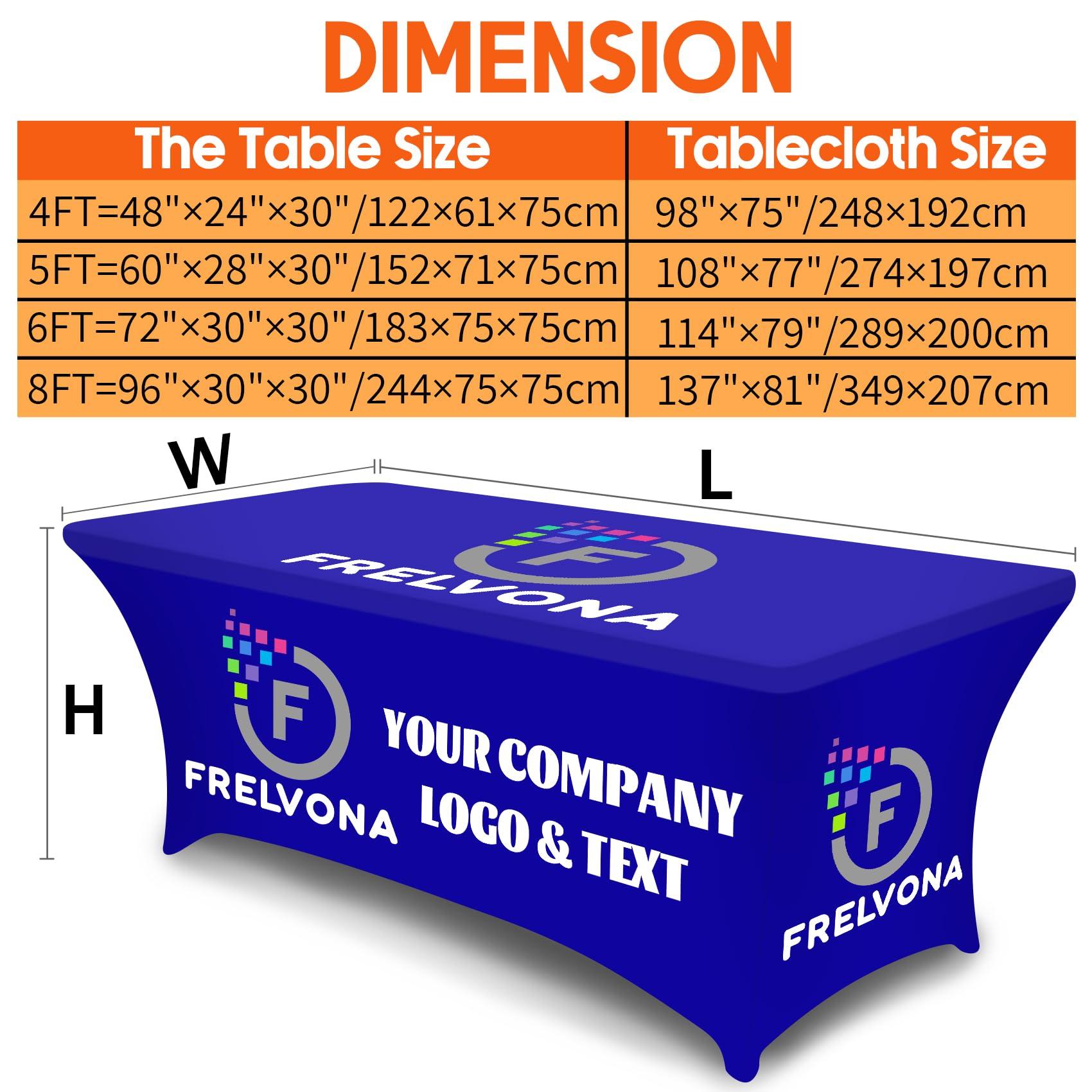 Custom Table Cloth with Business Logo Rectangle 6FT 114" x 79" Spandex Customized Table Cover Stretch Tablecloth with Text Image Photo Sign Personalized Table Runner for Tradeshow Events, Fitted Style - Image 3