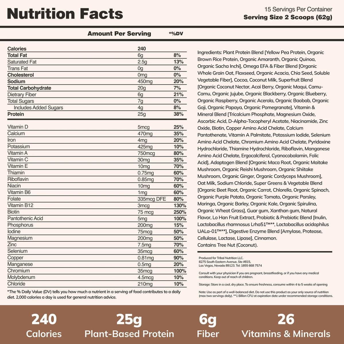 Ka’Chava All-In-One Nutrition Shake Blend, Chocolate, 15 Servings, 85+ Superfoods & Nutrients, Meal Replacement, Greens Plant-Based Superfood Powder Protein Drink, Digestive Enzymes & Probiotics, Vegan Dairy Gluten Free - Image 3